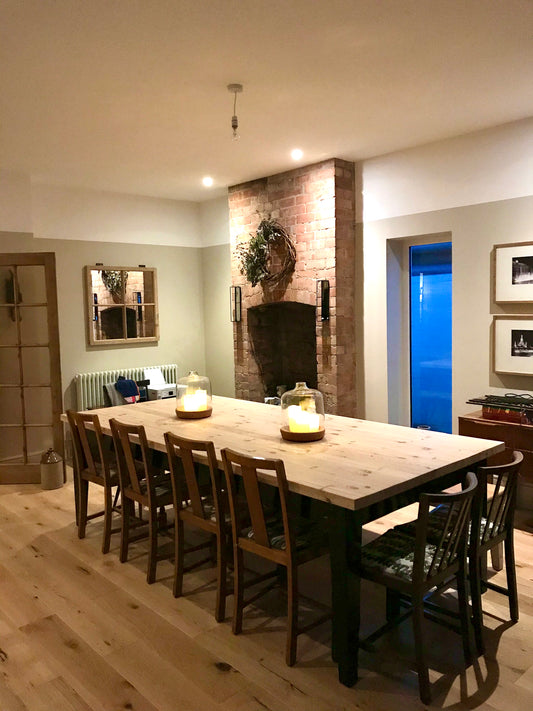 Dining table made from reclaimed wood