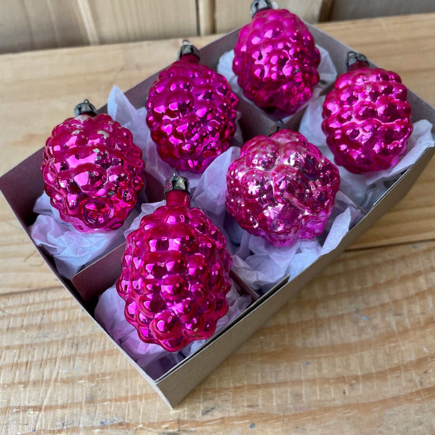 Vintage glass grape shaped baubles