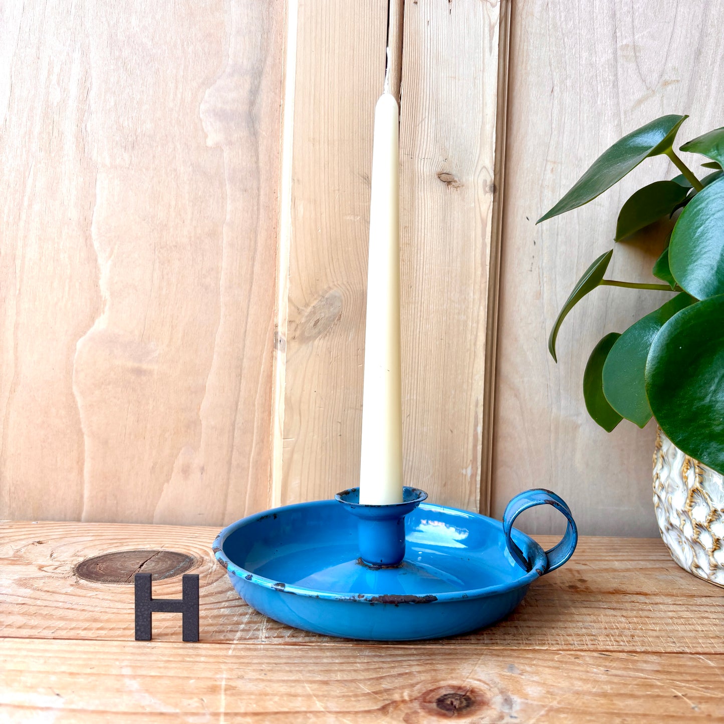 Vintage enamel candle holders