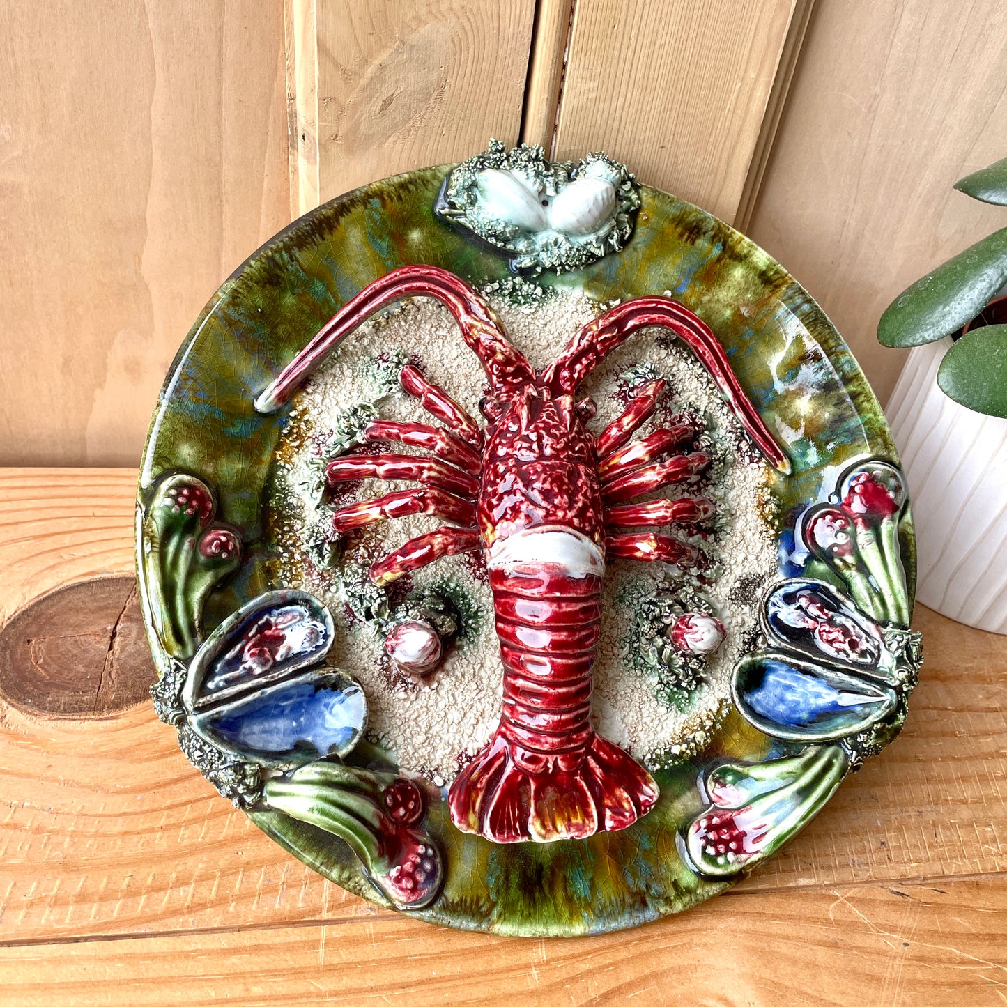Vintage Majolica Caldas da Rainha Lobster plate