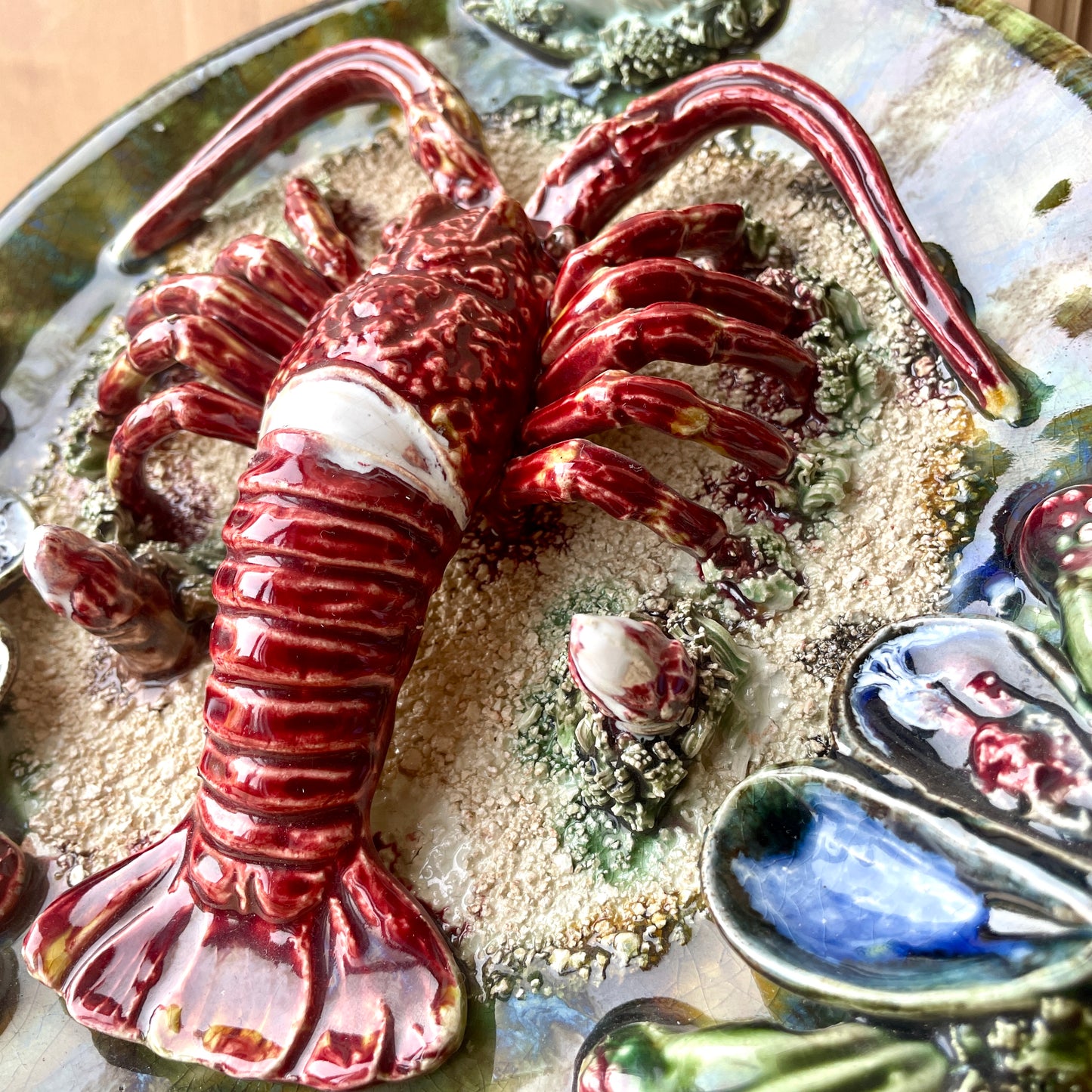 Vintage Majolica Caldas da Rainha Lobster plate