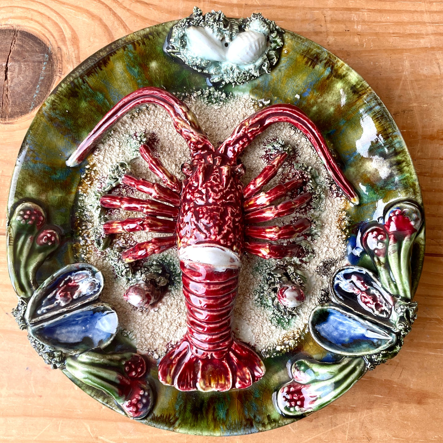 Vintage Majolica Caldas da Rainha Lobster plate