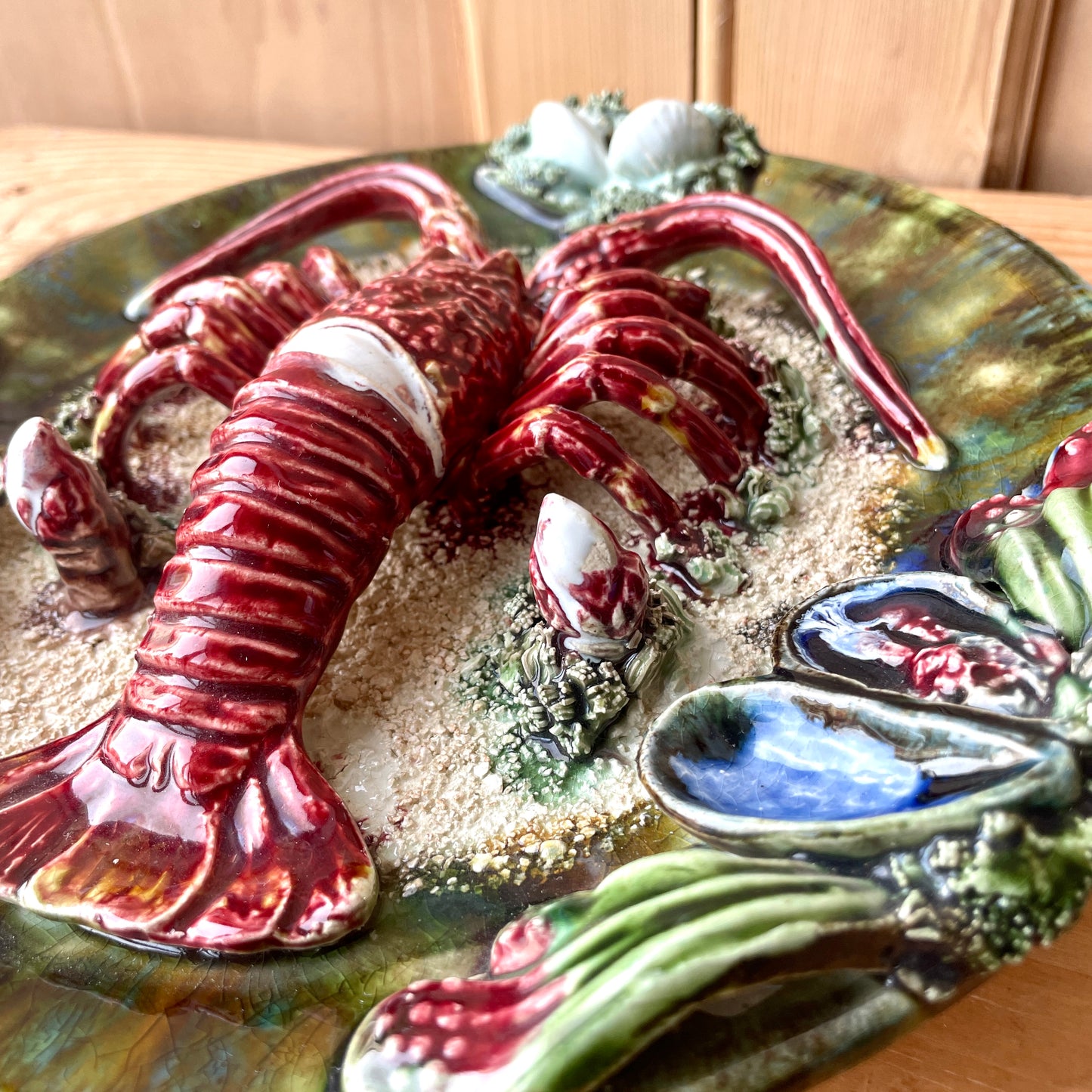 Vintage Majolica Caldas da Rainha Lobster plate