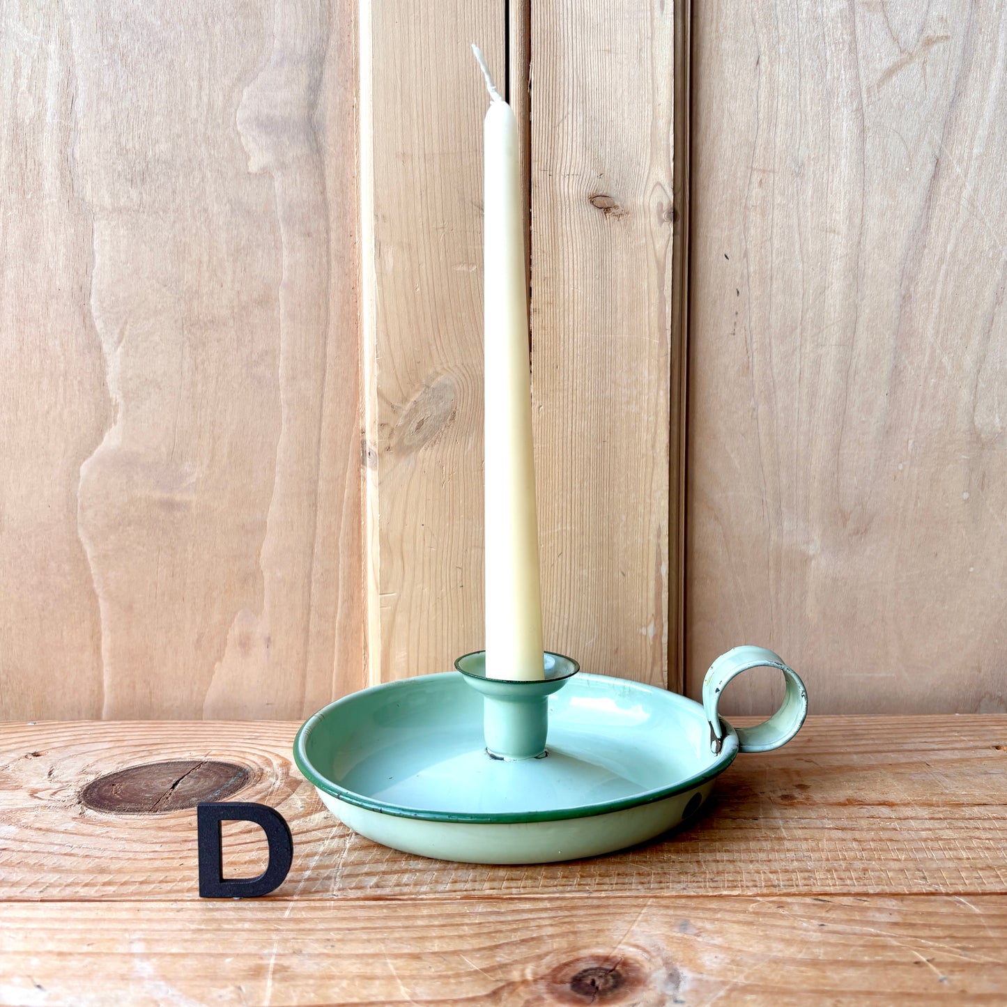 Vintage enamel candle holders