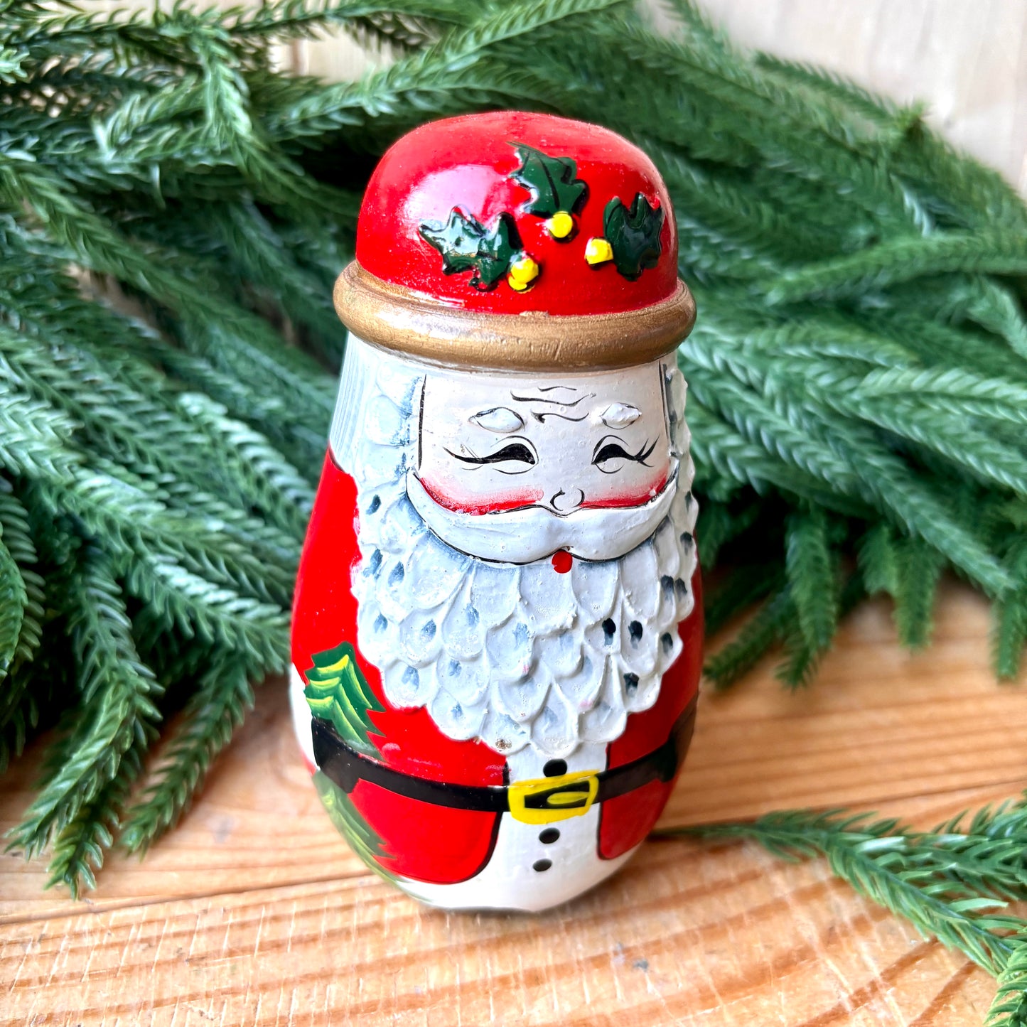 Vintage handpainted stacking Santa