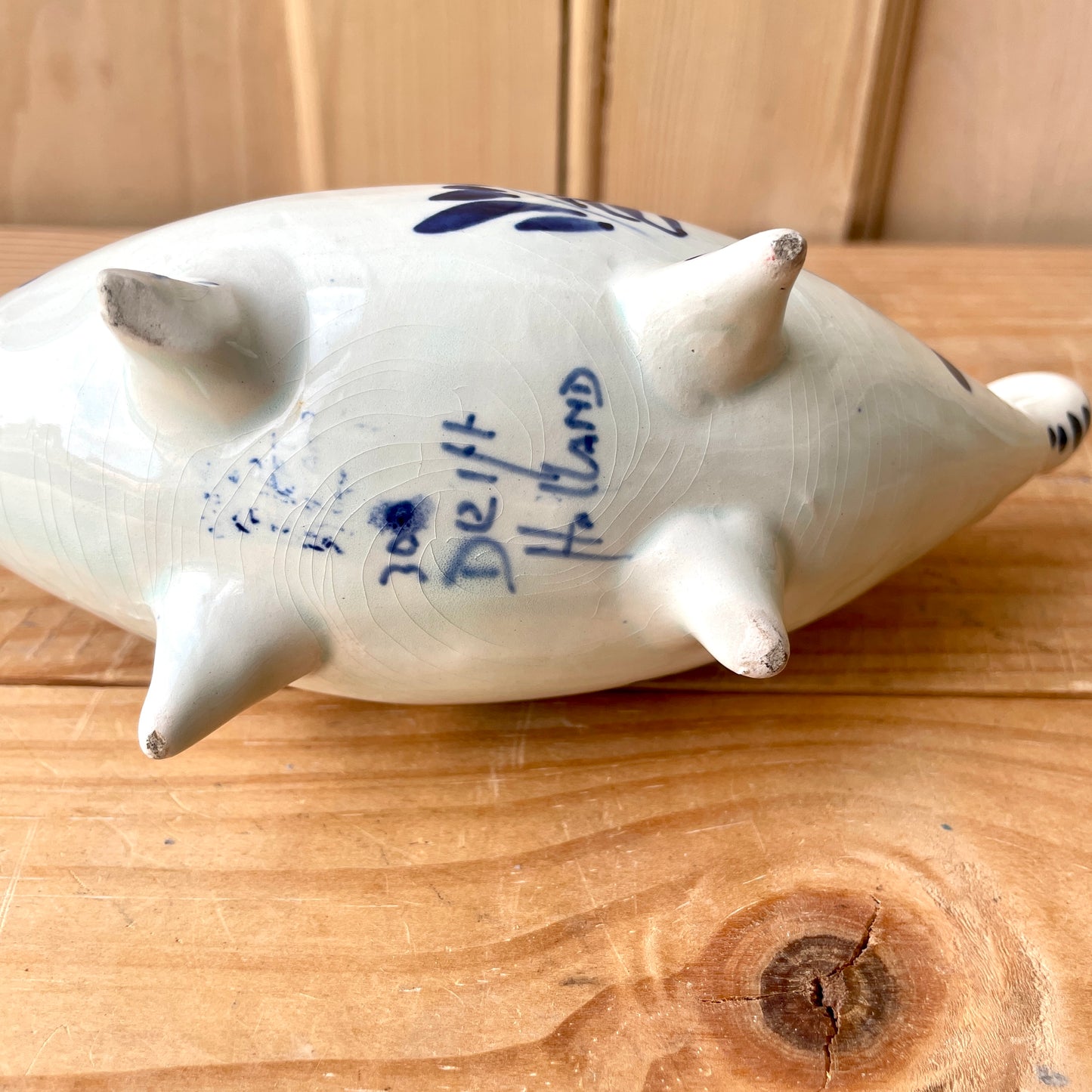 Vintage Delft "Fish Pig" Piggy Banks