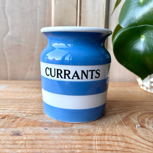 Vintage TG Green Blue and White Currants Canister