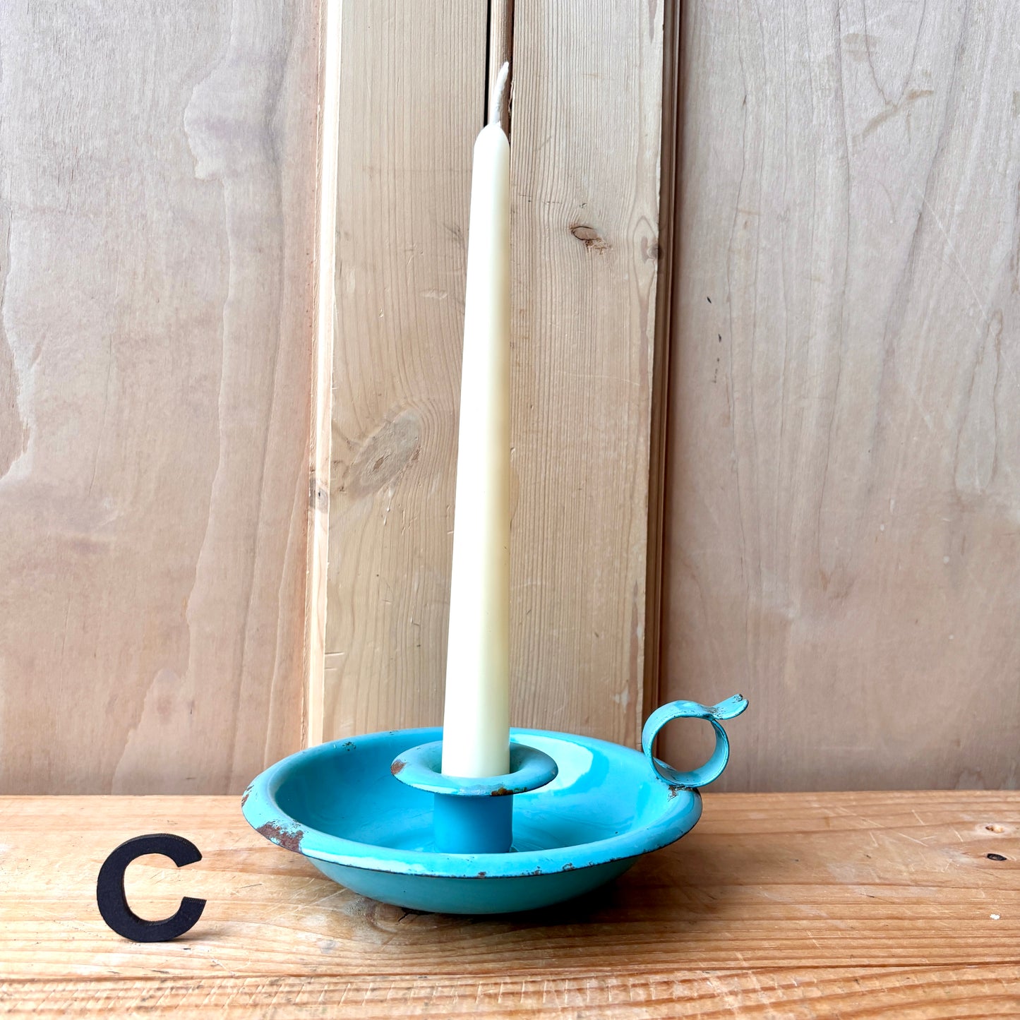 Vintage enamel candle holders