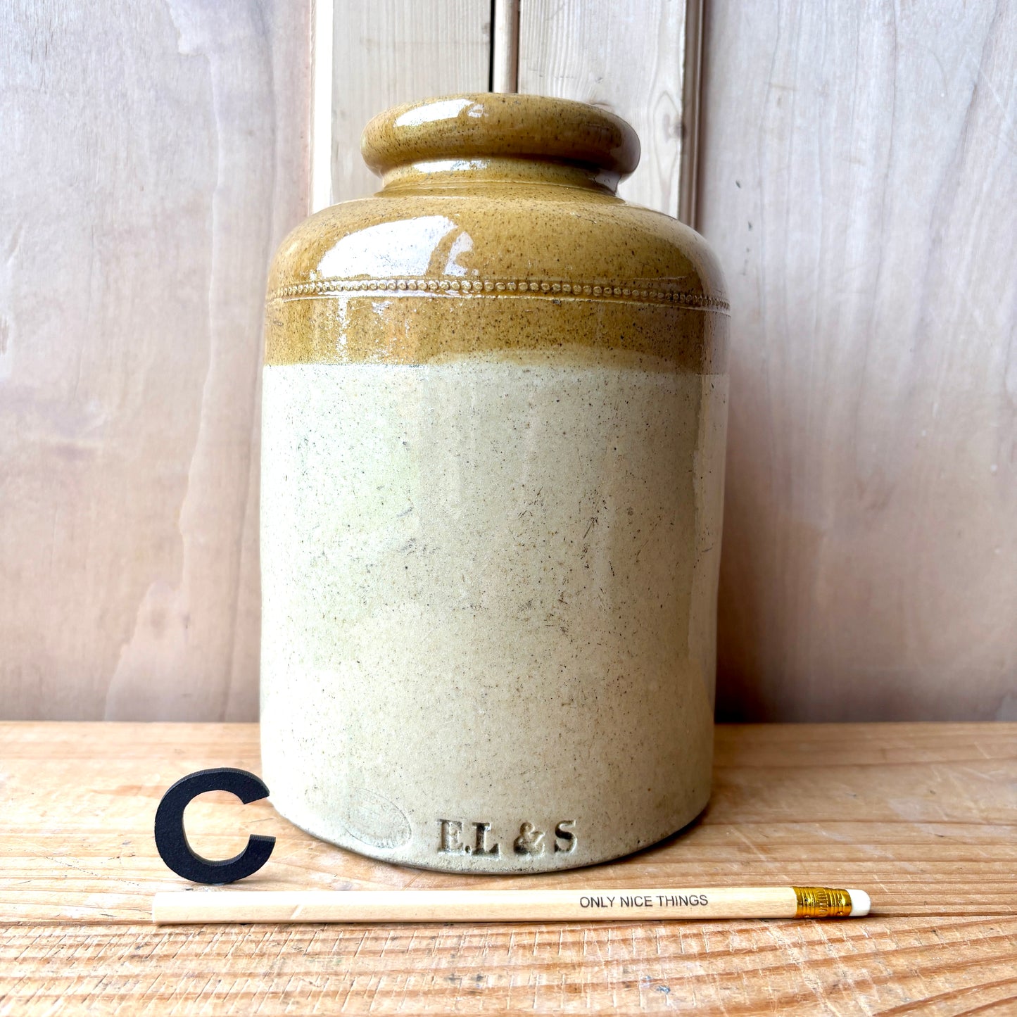 Vintage stoneware jars