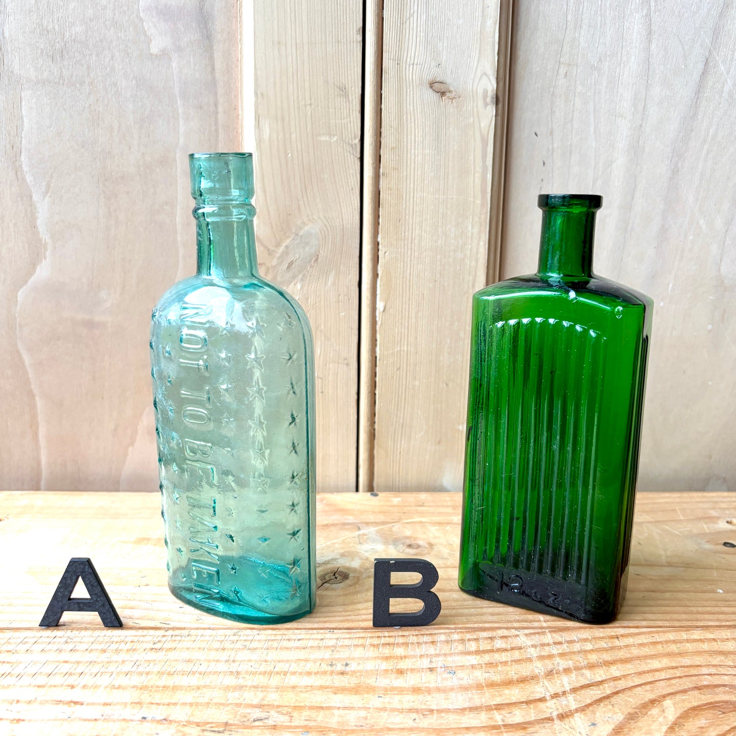 Vintage chemist and poison bottles