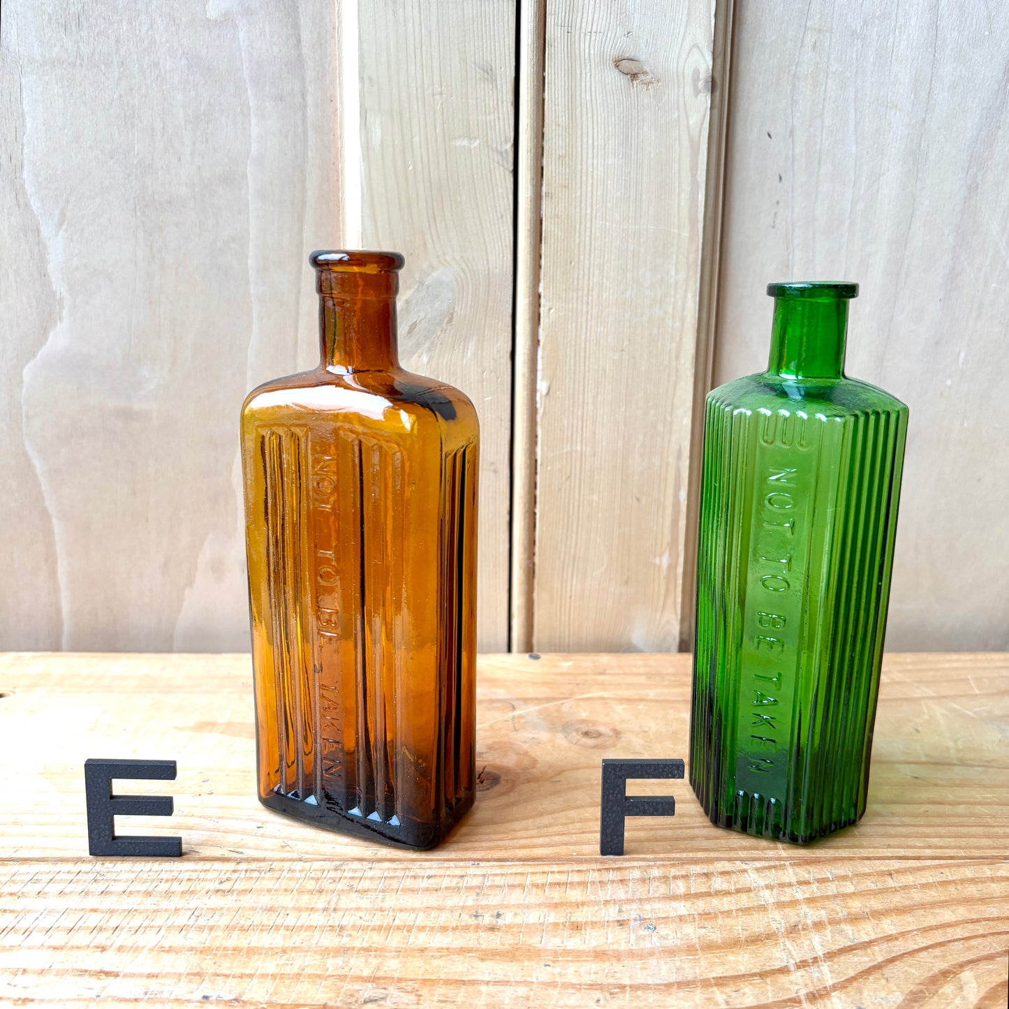 Vintage chemist and poison bottles