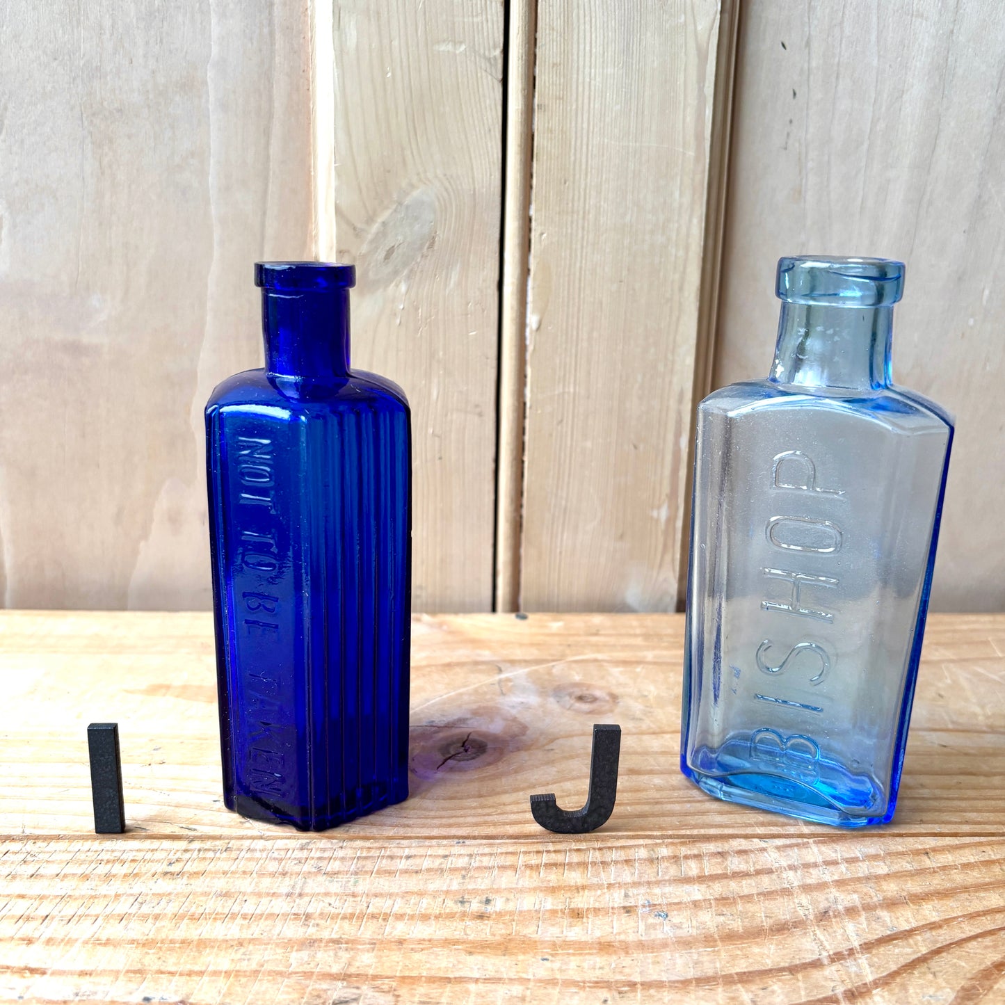 Vintage chemist and poison bottles