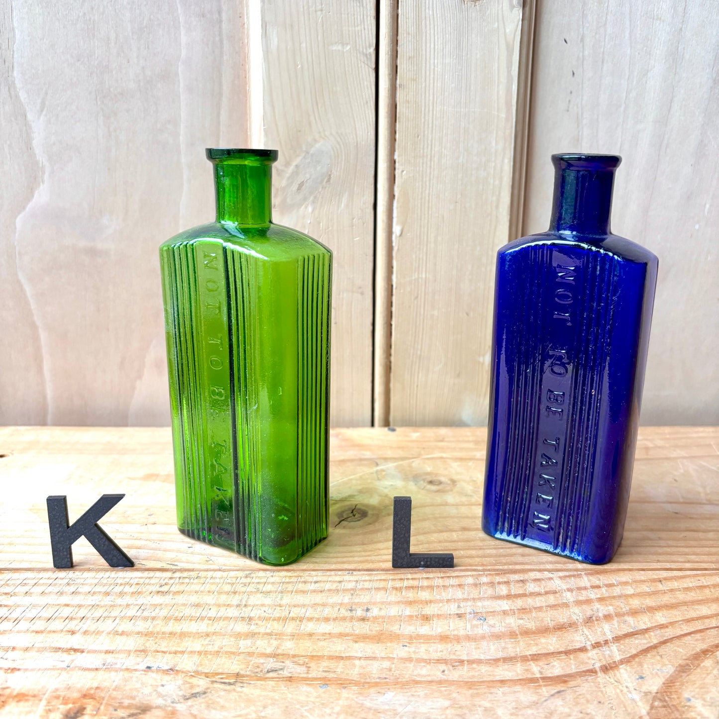 Vintage chemist and poison bottles