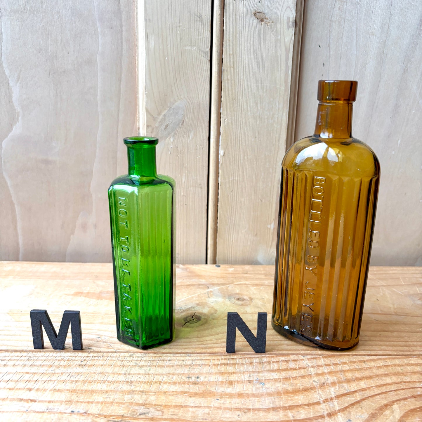 Vintage chemist and poison bottles