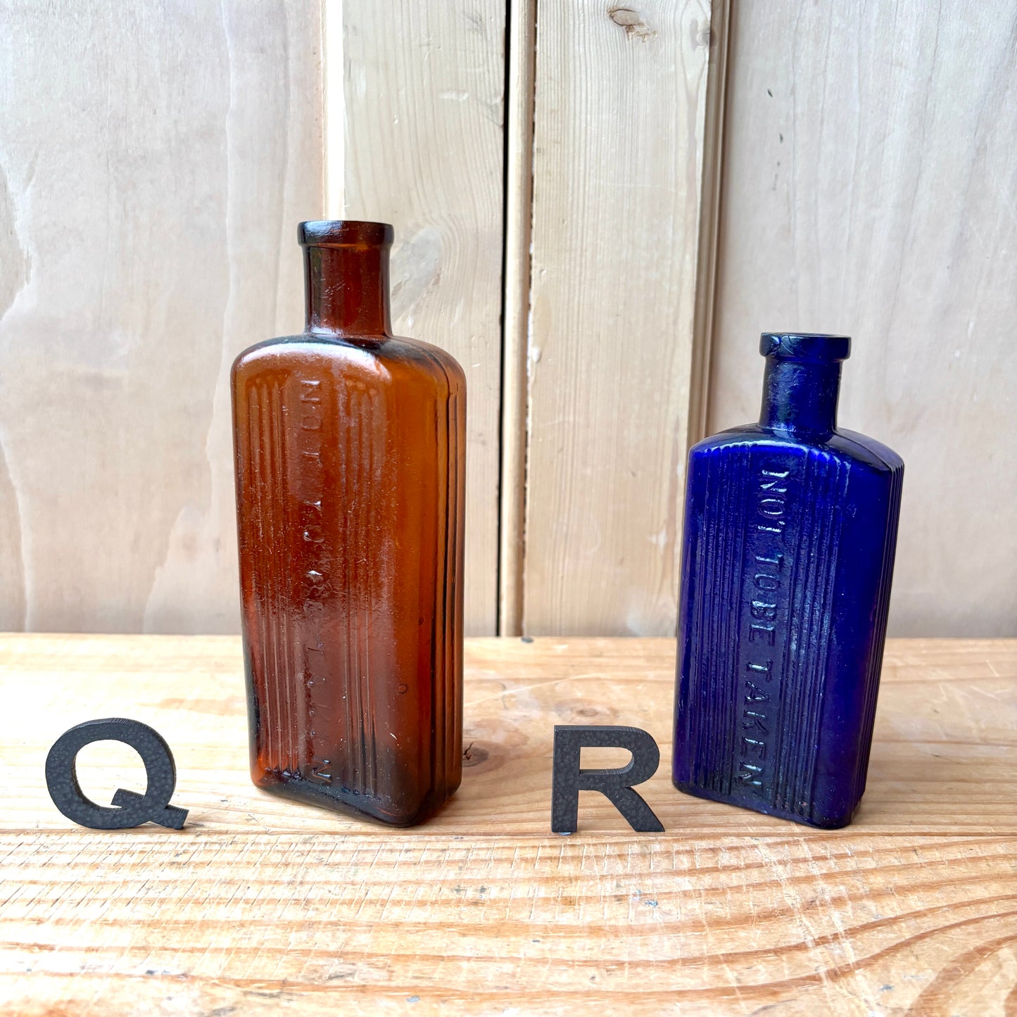 Vintage chemist and poison bottles