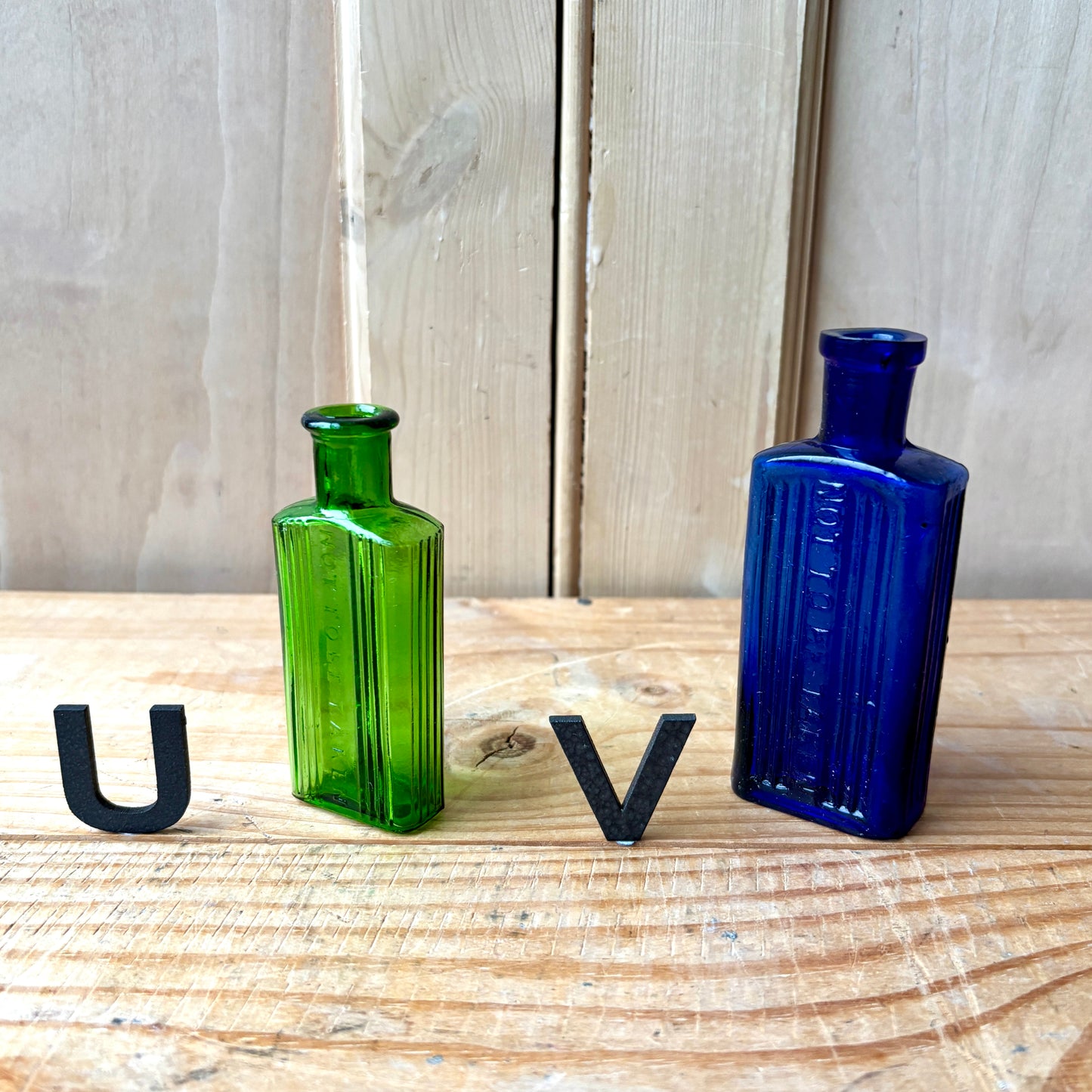 Vintage chemist and poison bottles