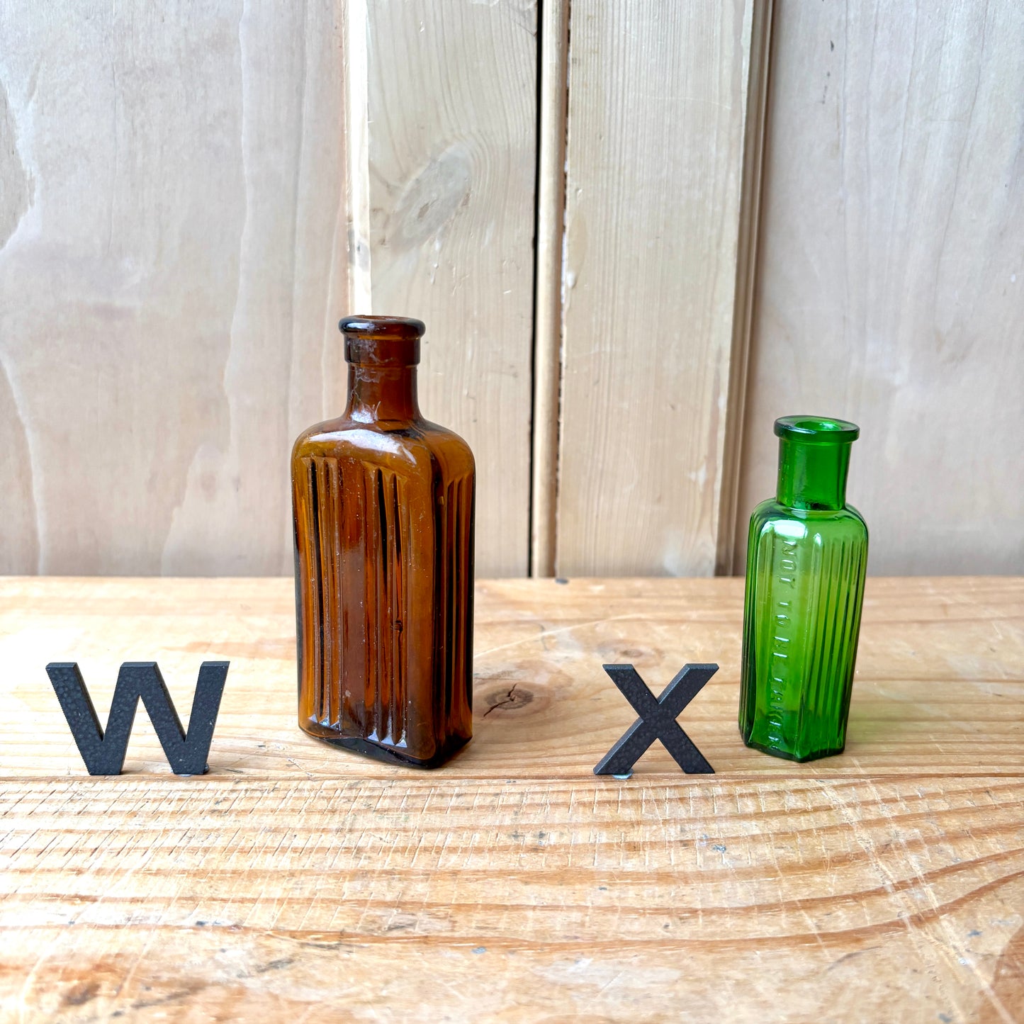 Vintage chemist and poison bottles