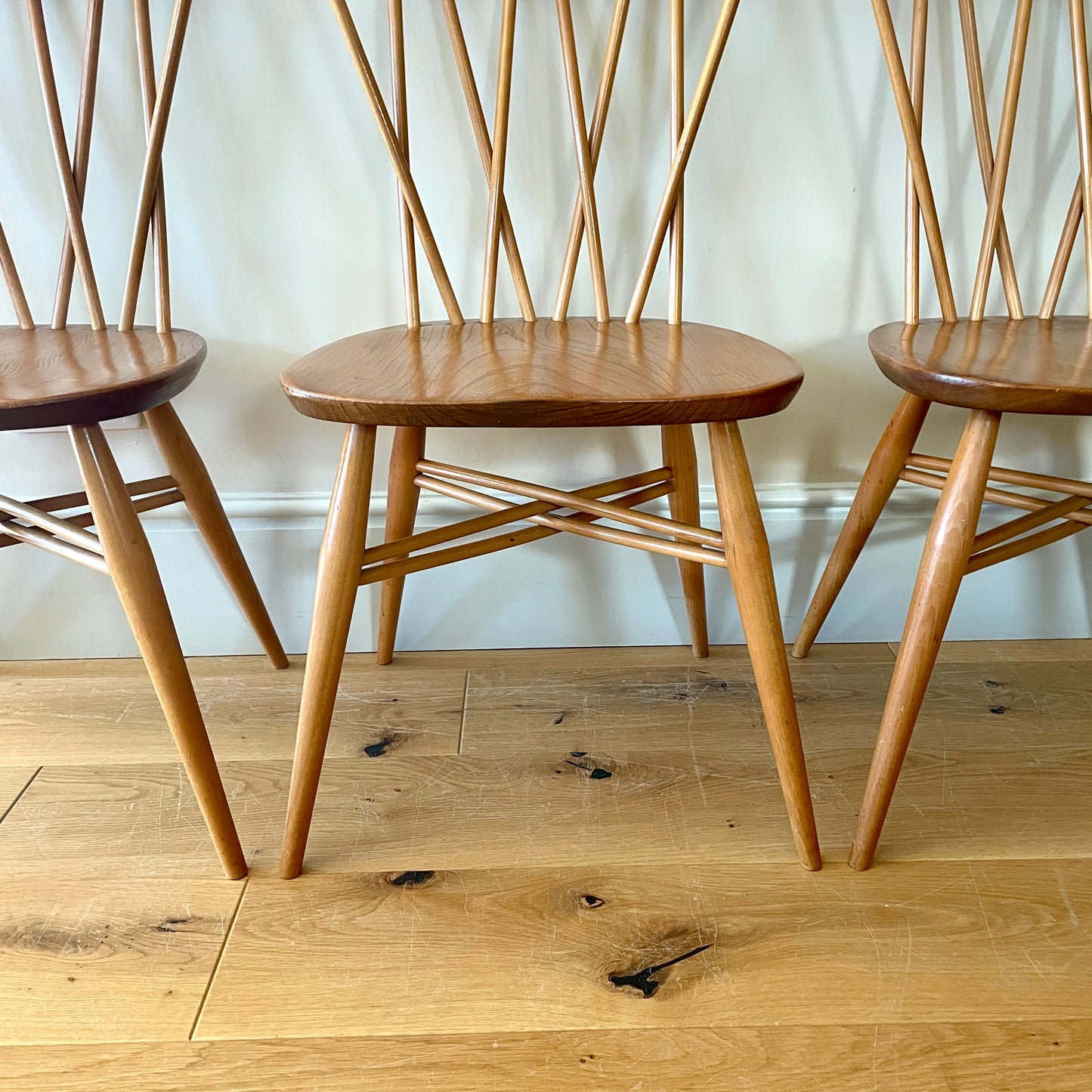 4 x Ercol Windsor Candlestick Dining chairs