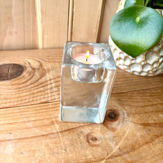 Vintage "Icehotel" Crystal Tealight Holder