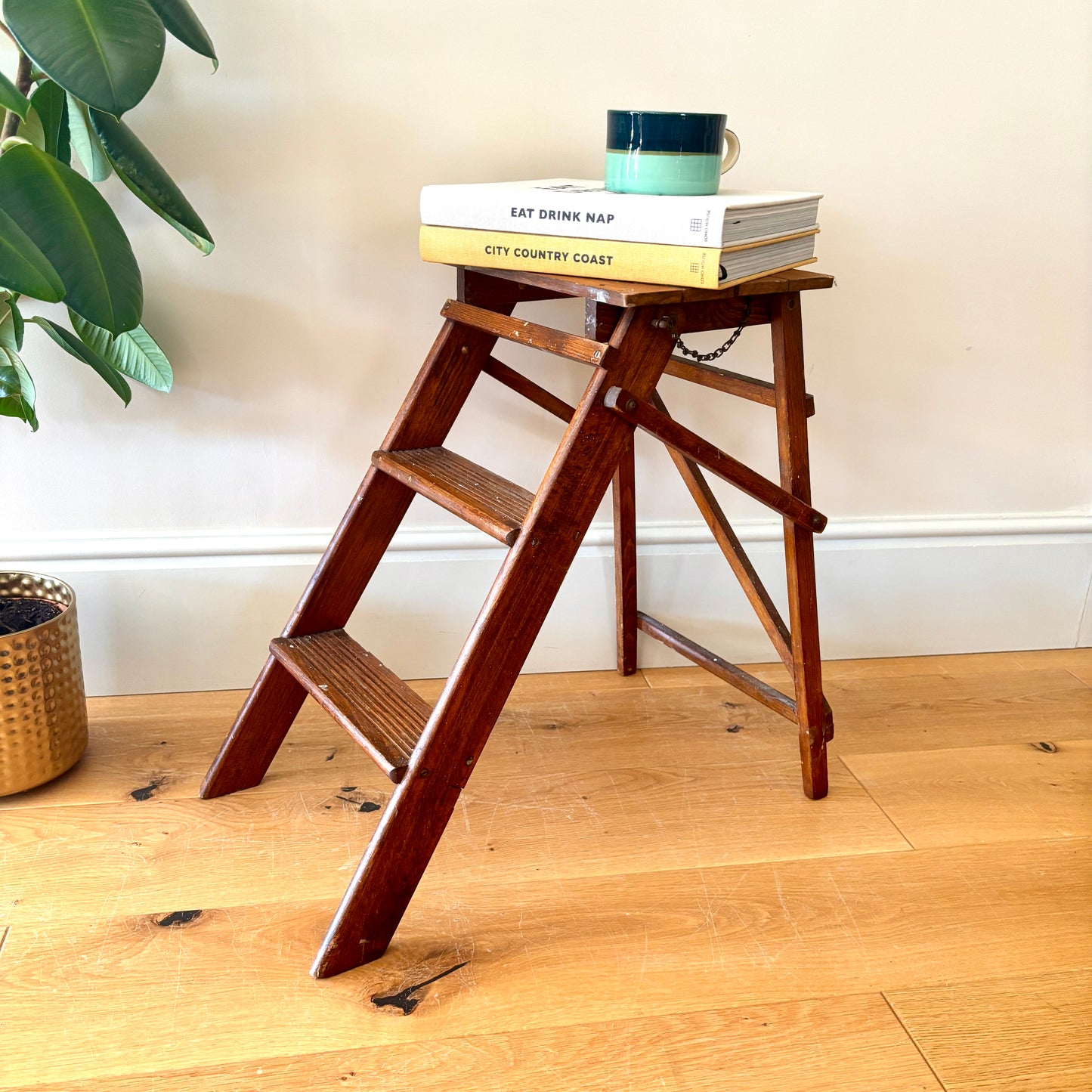 Small Vintage Wooden Step Ladder