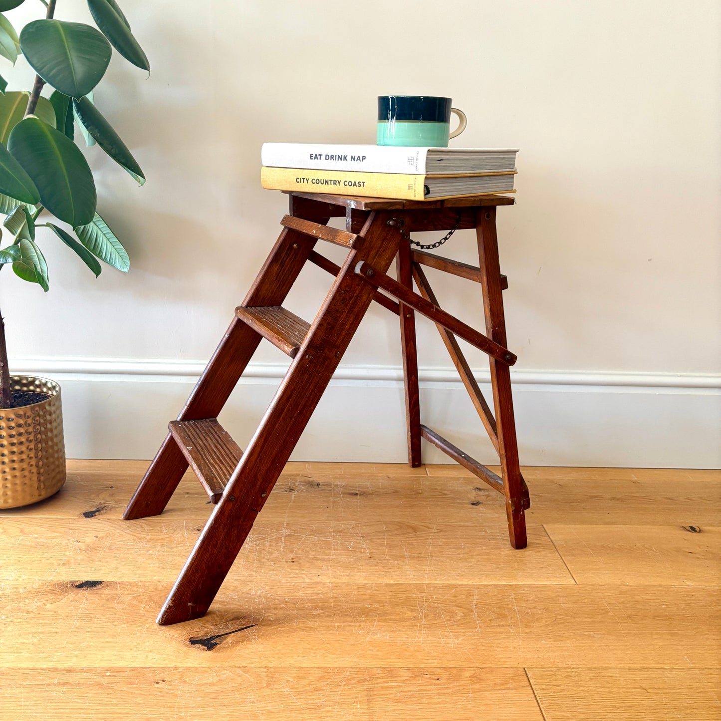 Small Vintage Wooden Step Ladder