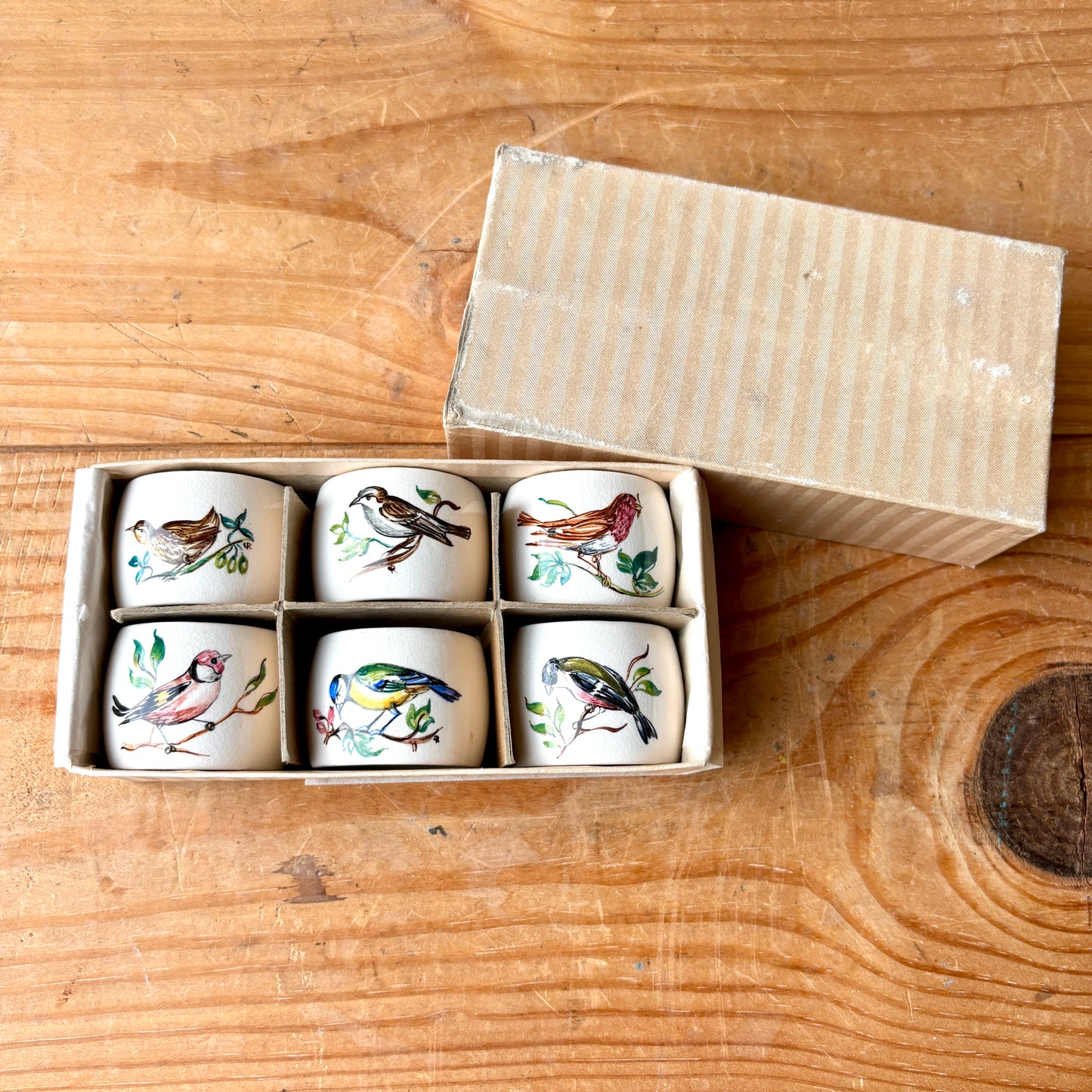 Vintage Boxed Set of Portmeirion Birds of Britian Napkin Rings
