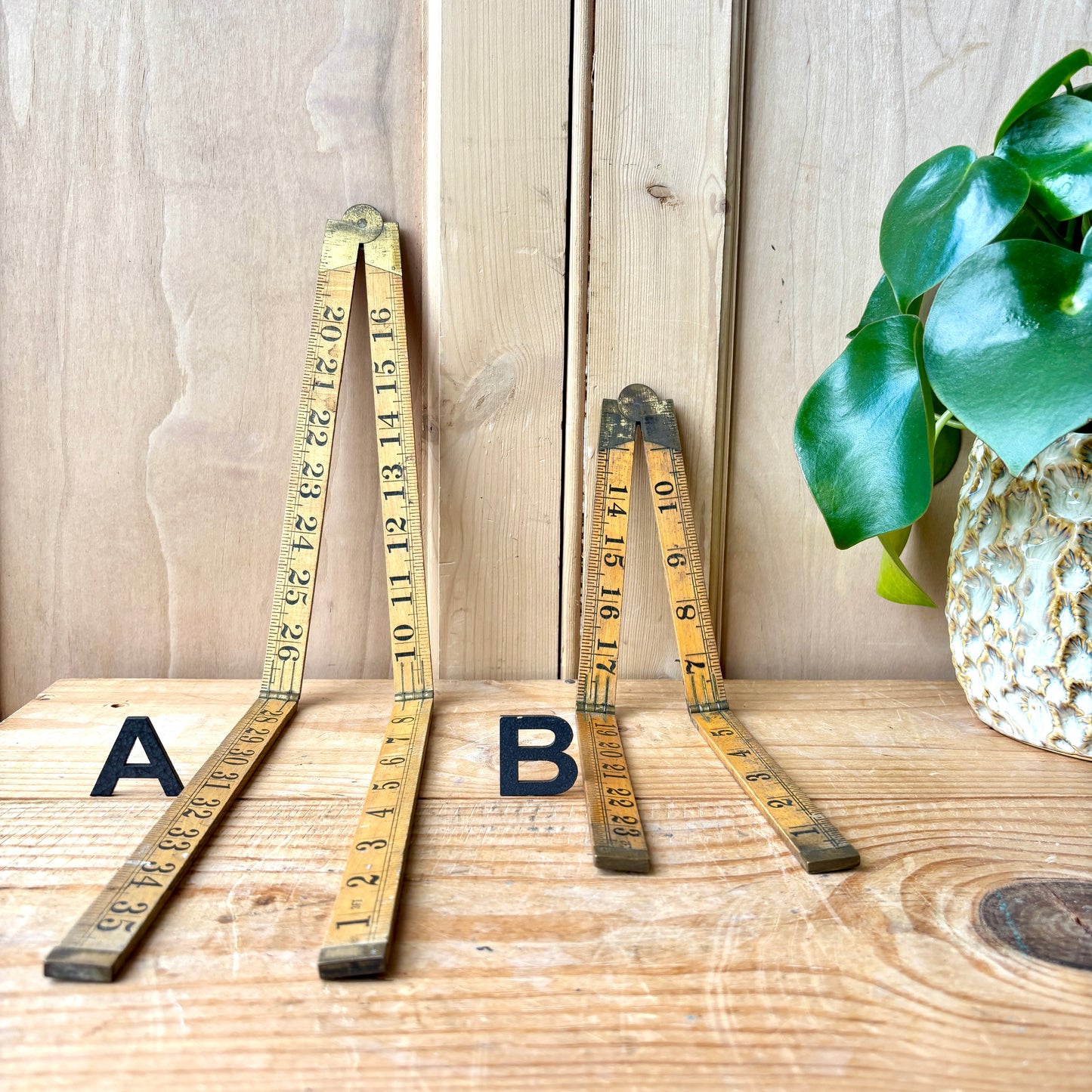 Vintage Folding Boxwood Rules
