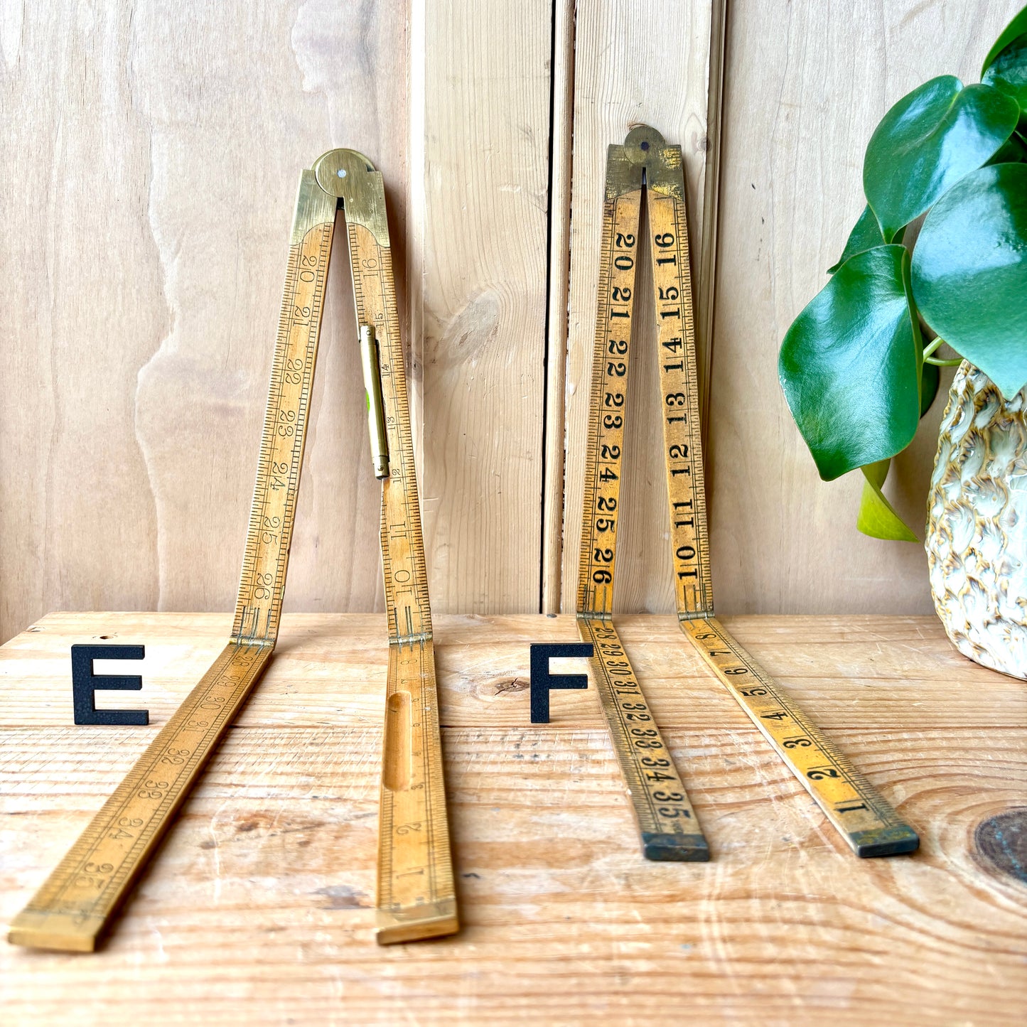 Vintage Folding Boxwood Rules