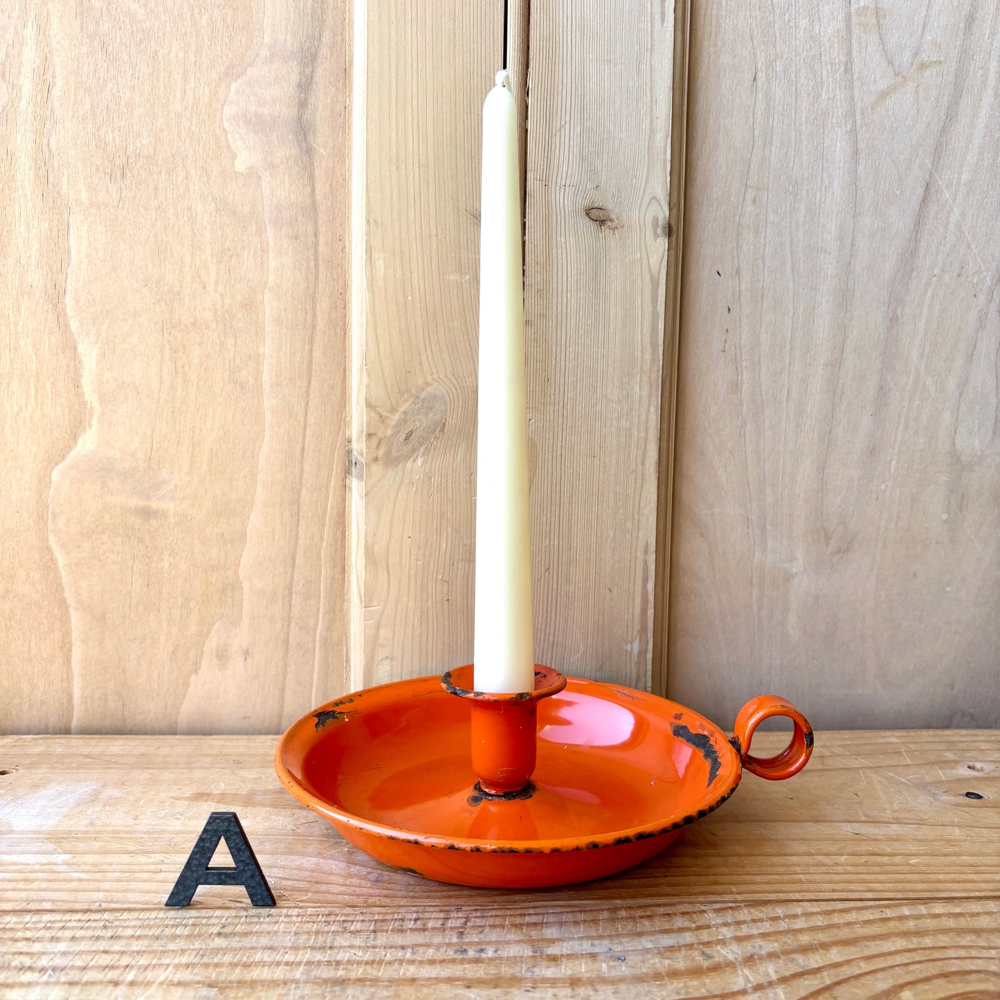 Vintage enamel candle holders