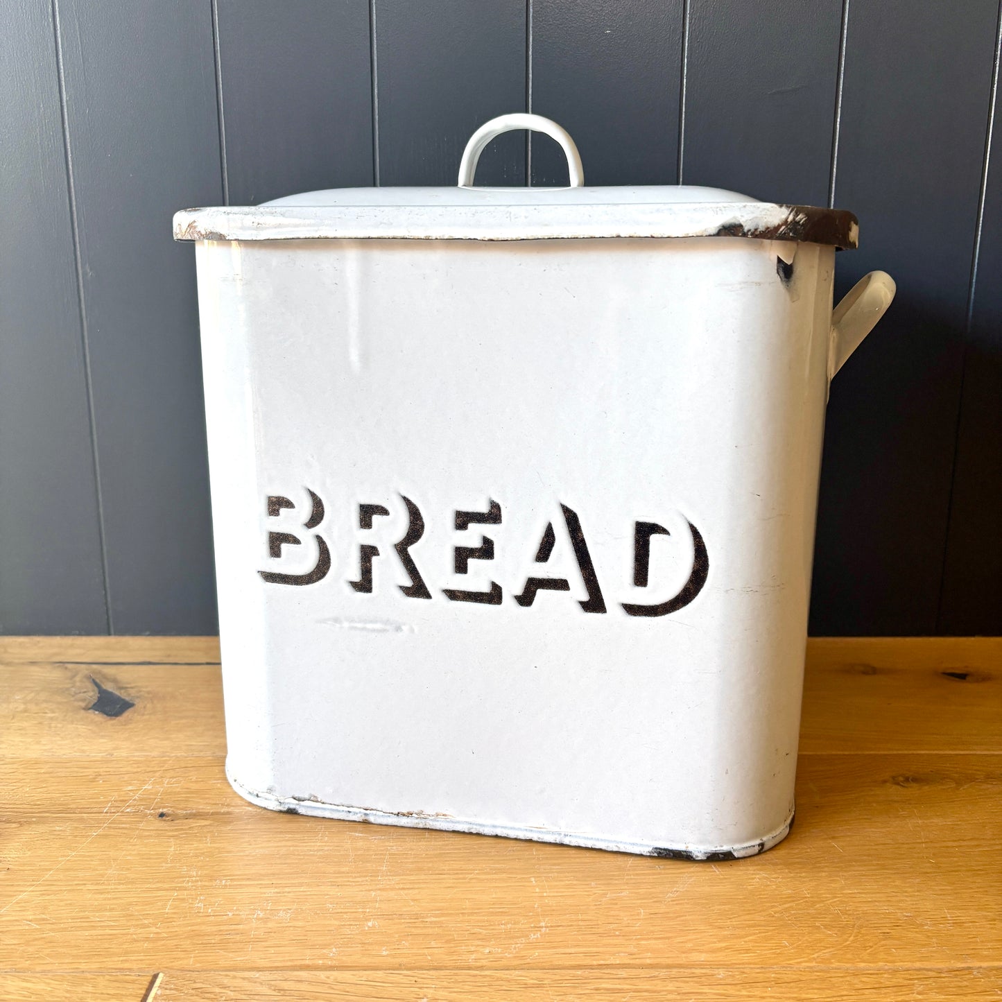 Vintage Enamel Bread Bin