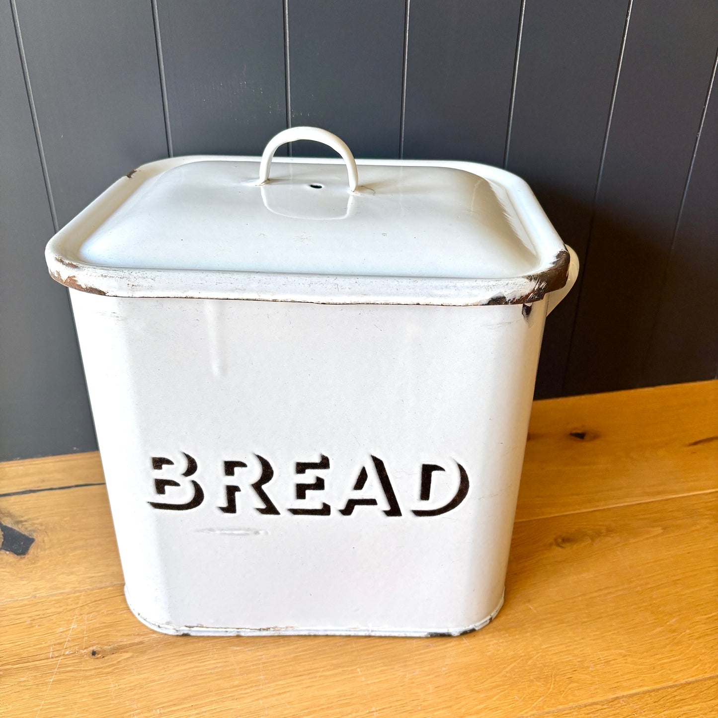 Vintage Enamel Bread Bin