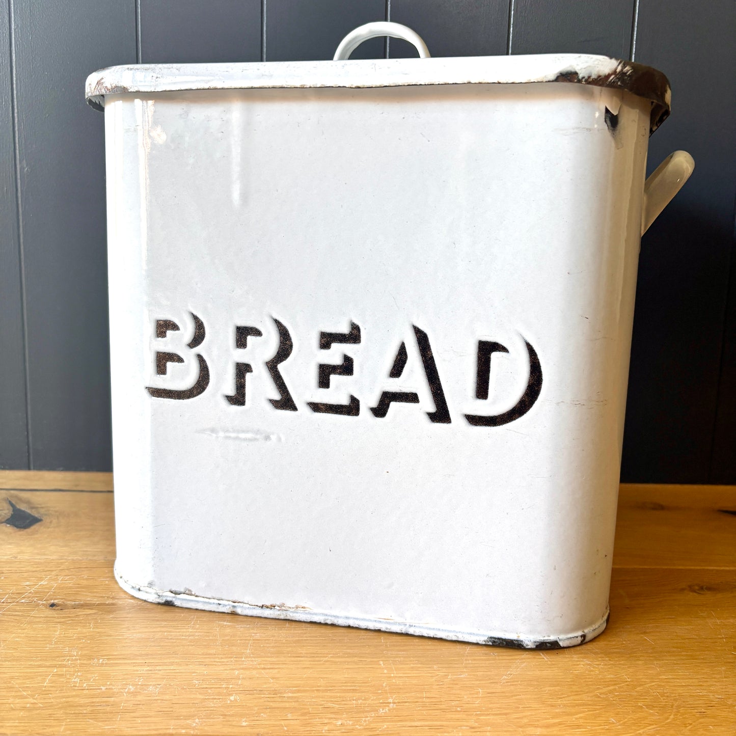 Vintage Enamel Bread Bin