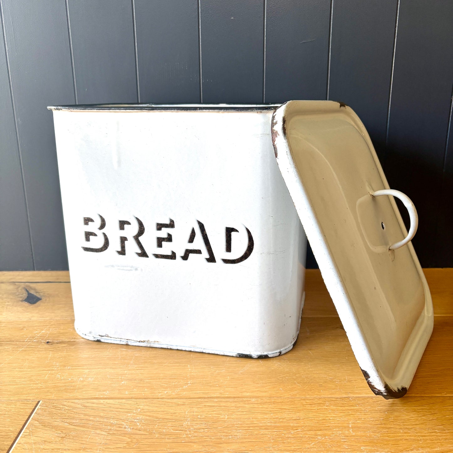 Vintage Enamel Bread Bin