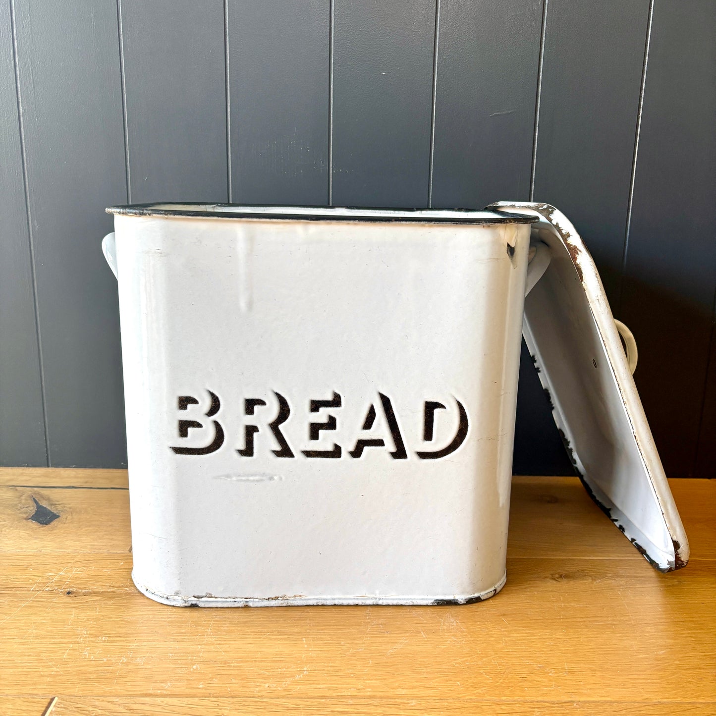 Vintage Enamel Bread Bin