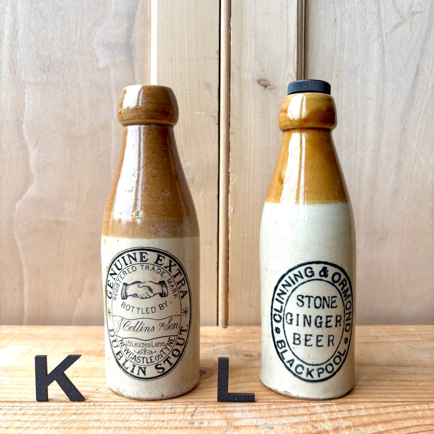 Antique Stone Ginger beer bottles