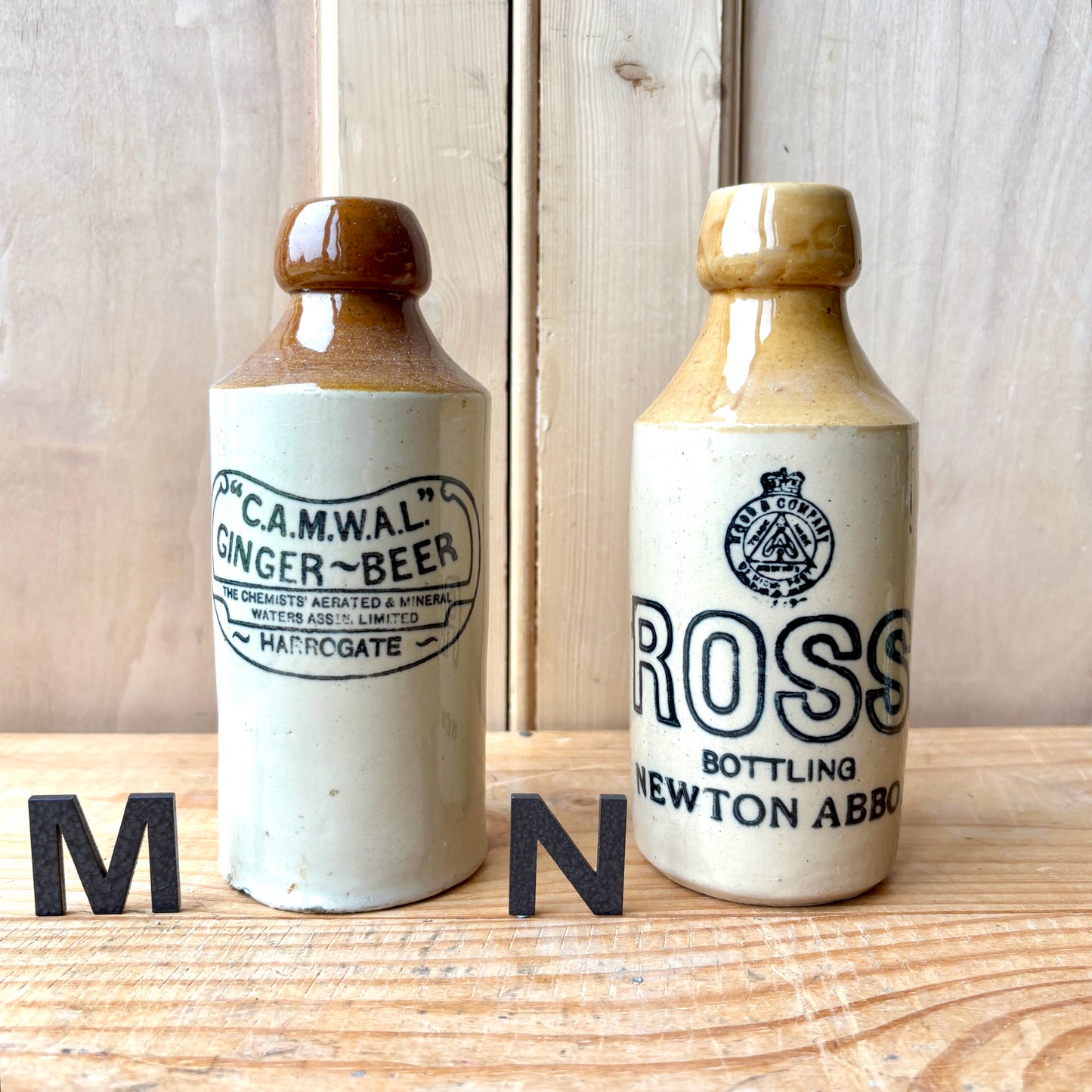 Antique Stone Ginger beer bottles