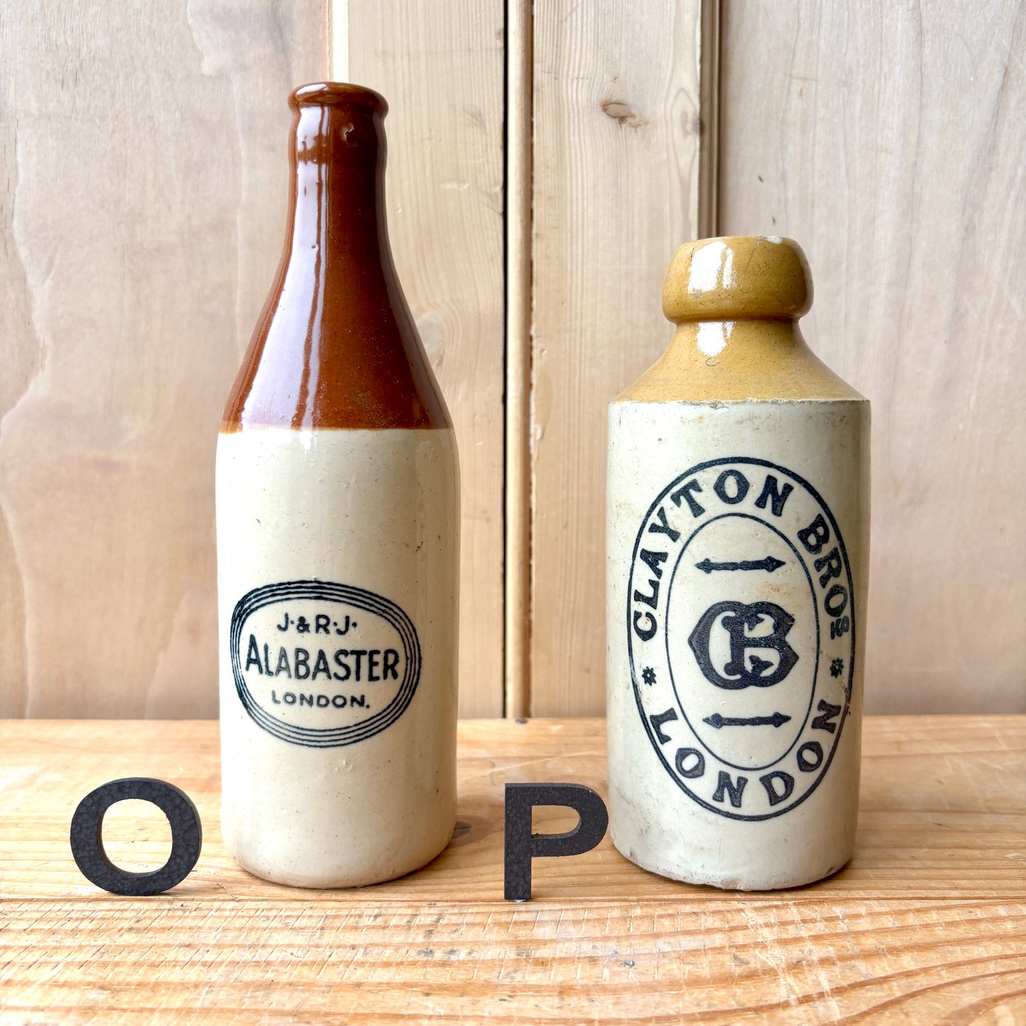 Antique Stone Ginger beer bottles