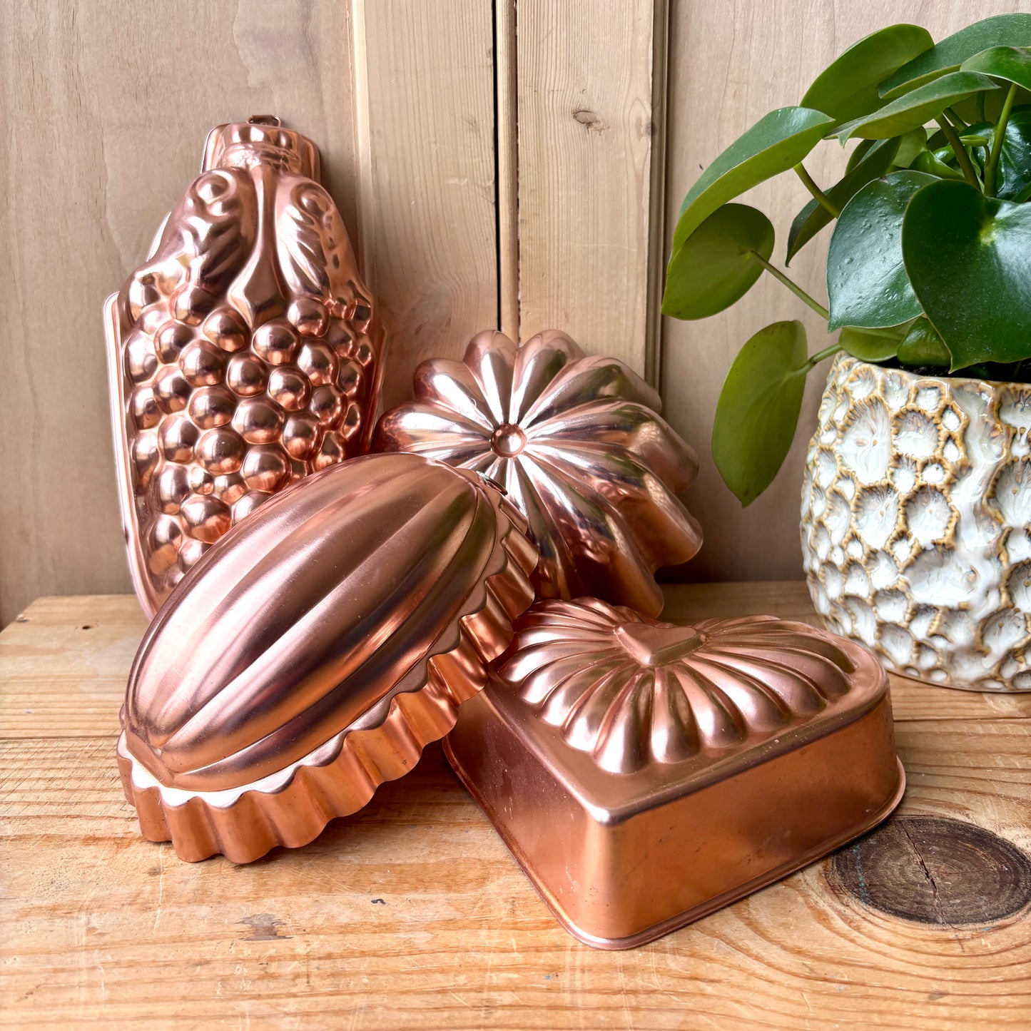 Set of Four Aluminum Jelly Moulds