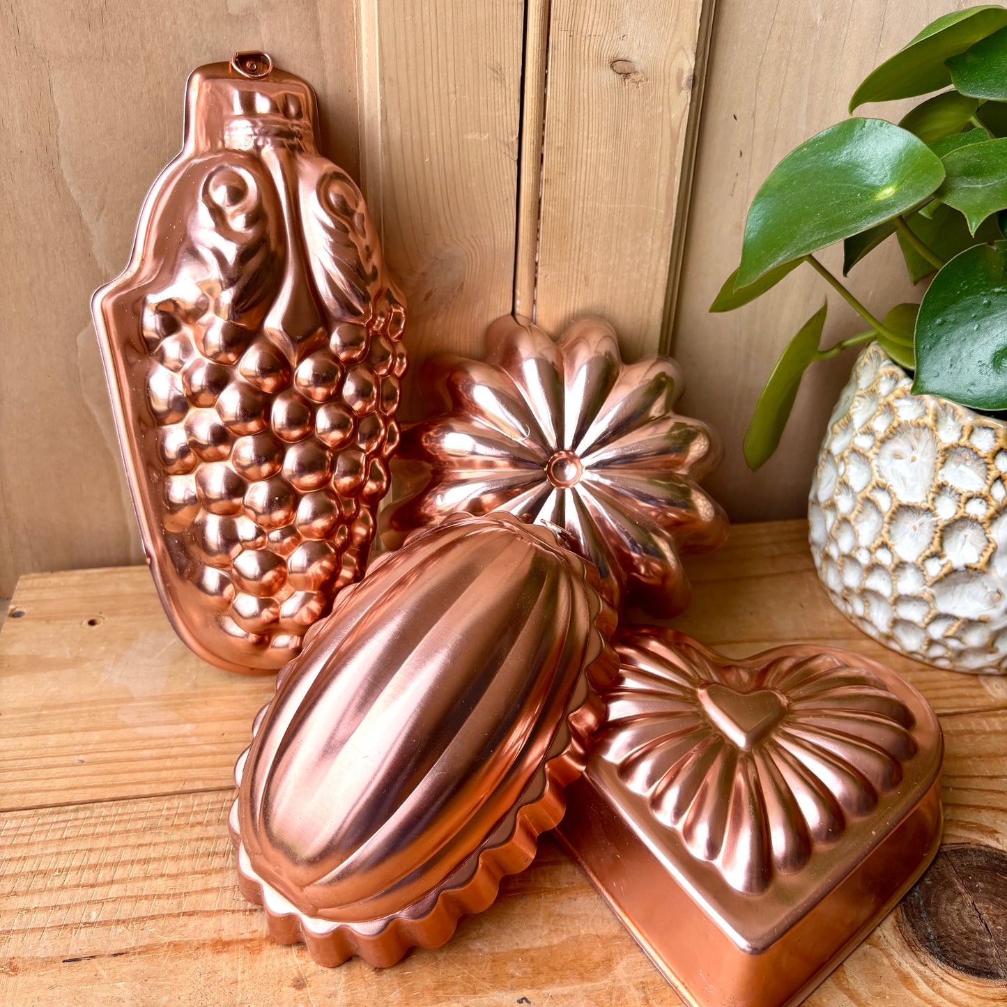 Set of Four Aluminum Jelly Moulds