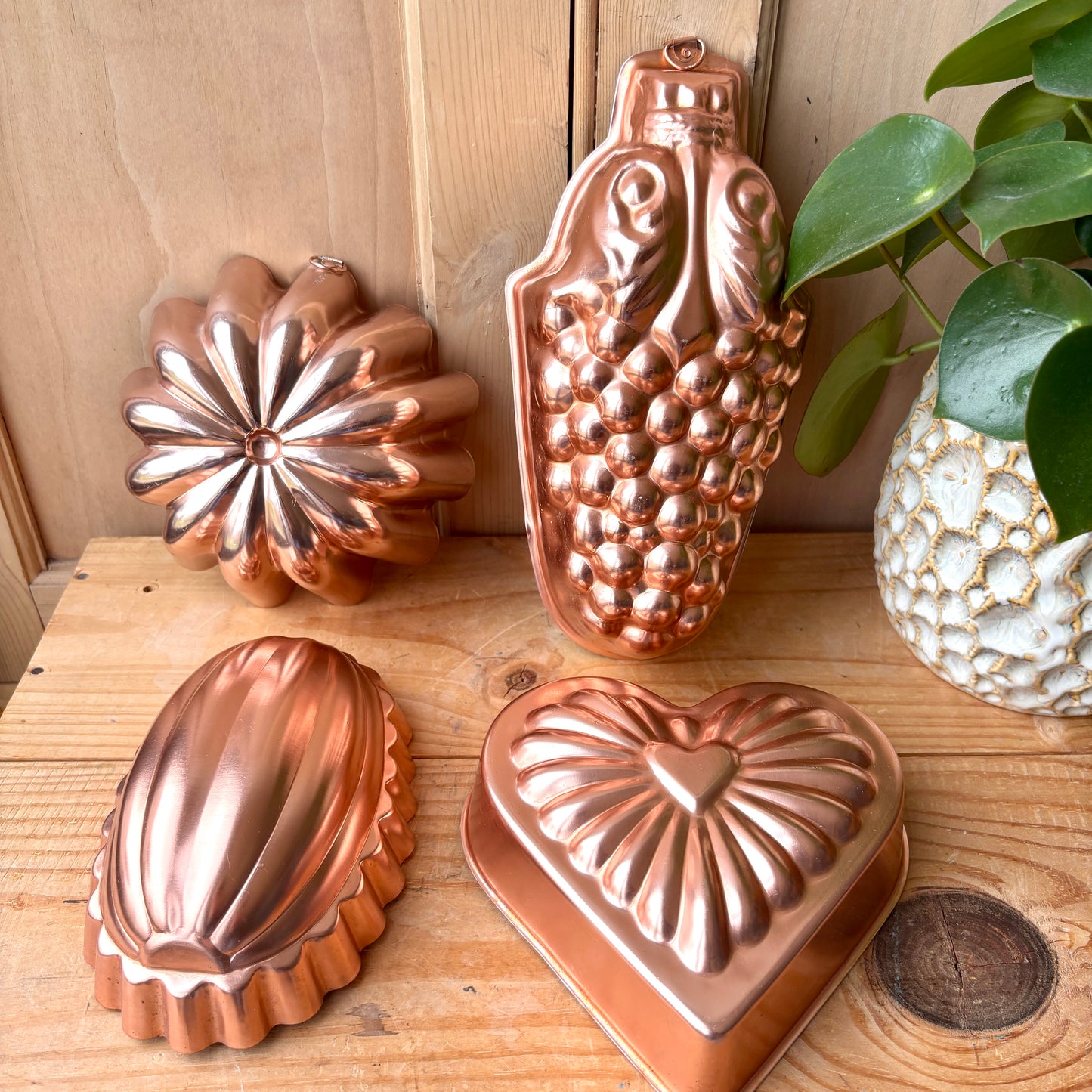 Set of Four Aluminum Jelly Moulds