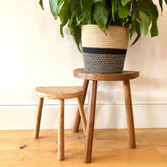Vintage French Rustic Tripod Stools