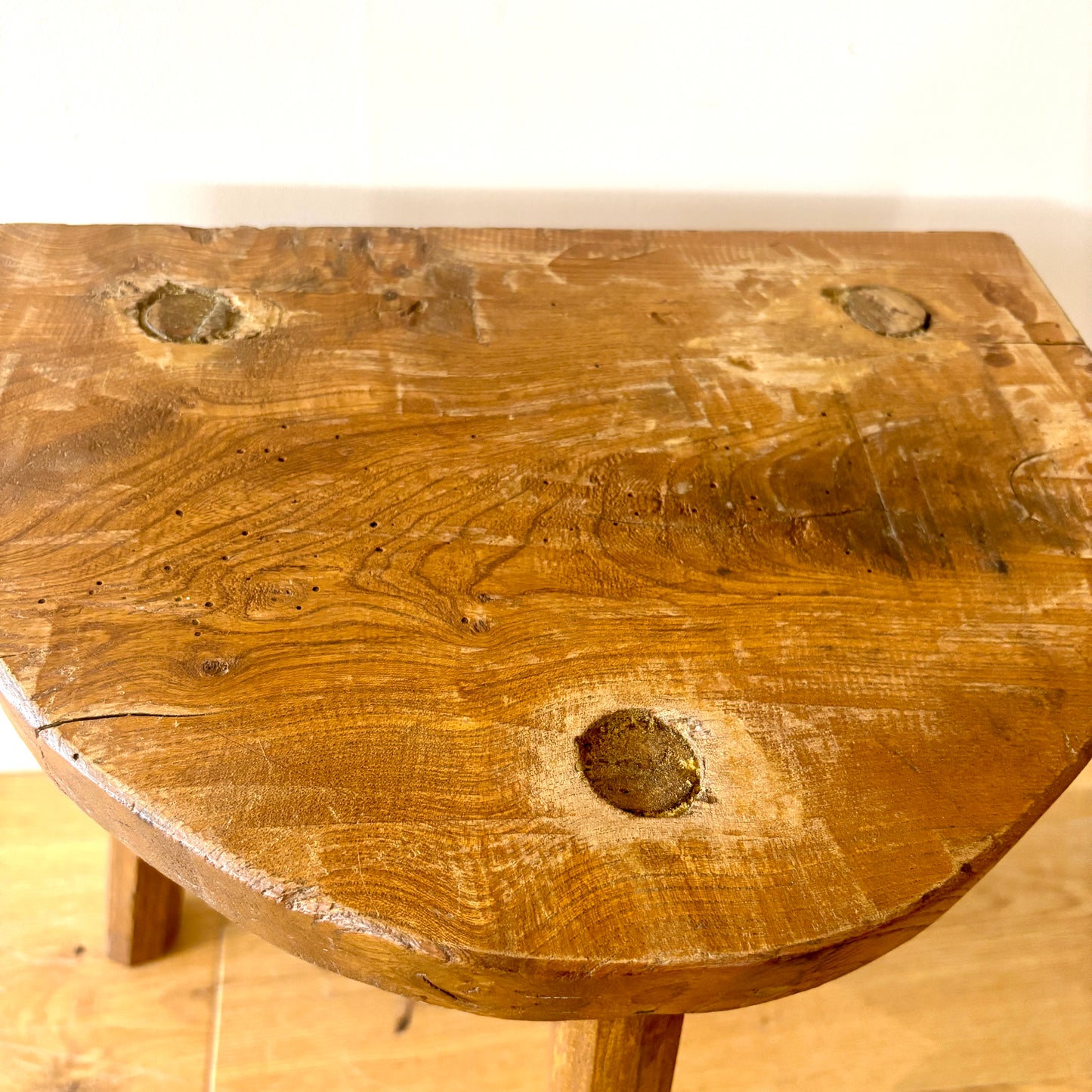 Vintage French Rustic Tripod Stools