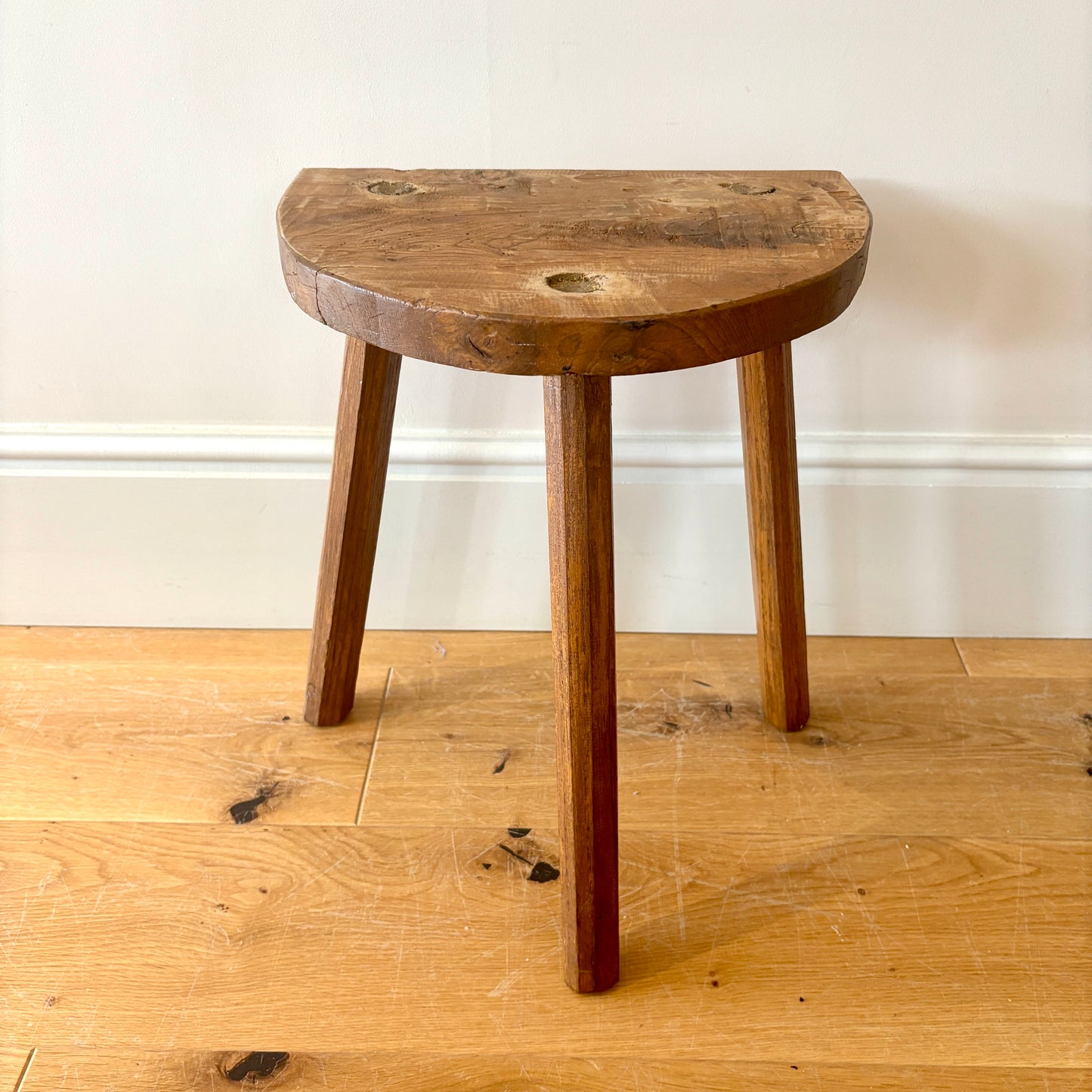 Vintage French Rustic Tripod Stools