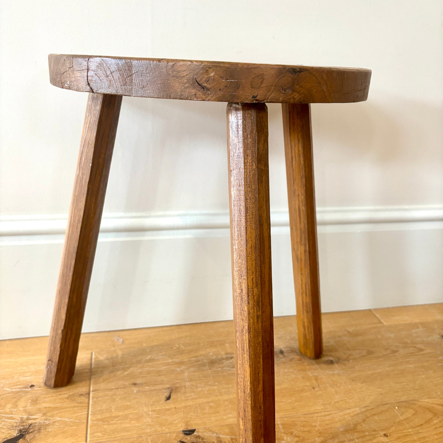 Vintage French Rustic Tripod Stools