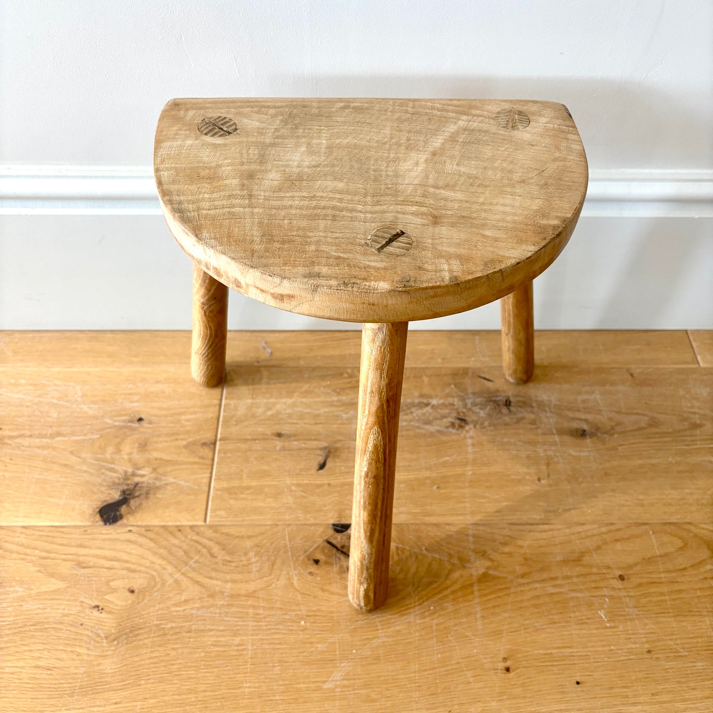 Vintage French Rustic Tripod Stools