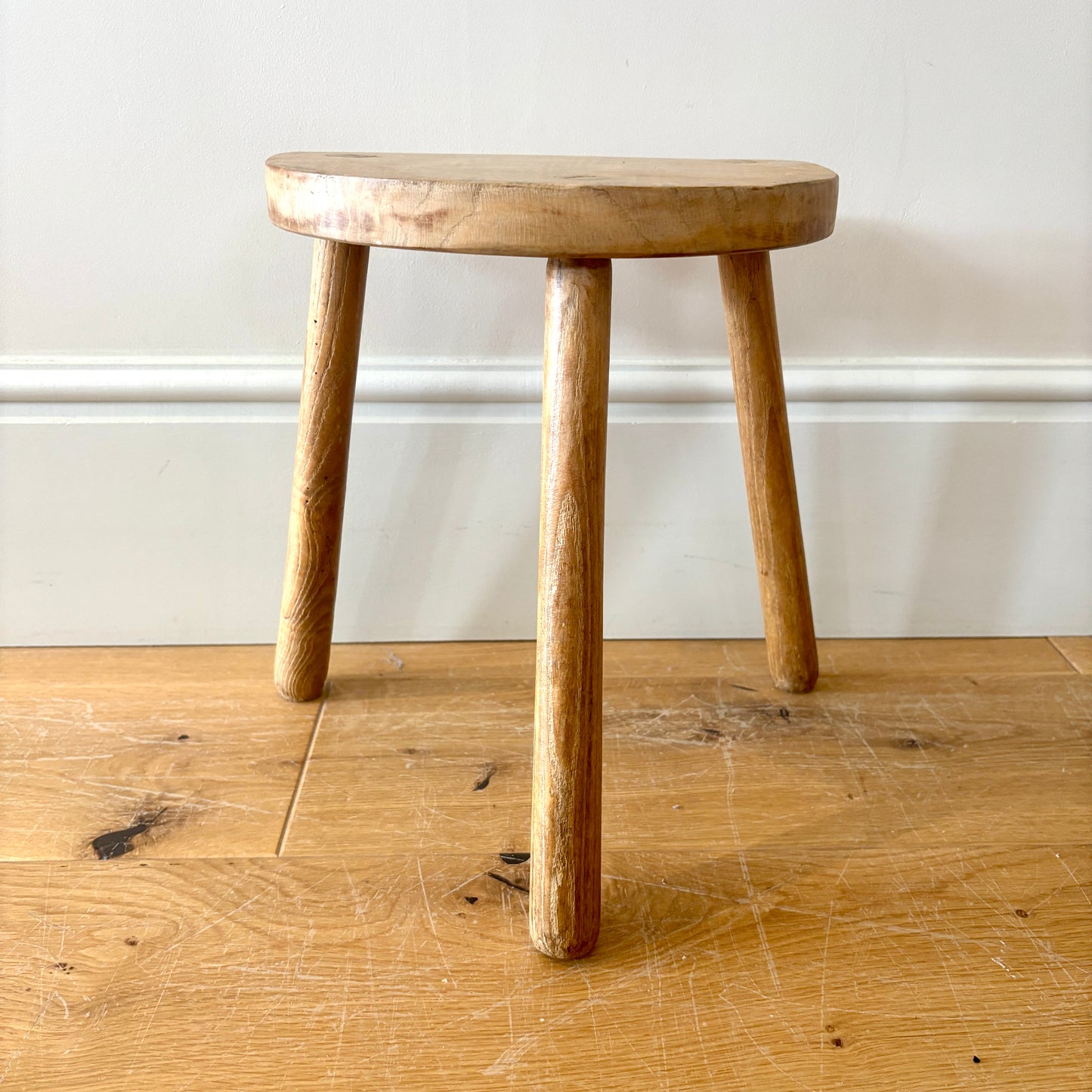 Vintage French Rustic Tripod Stools