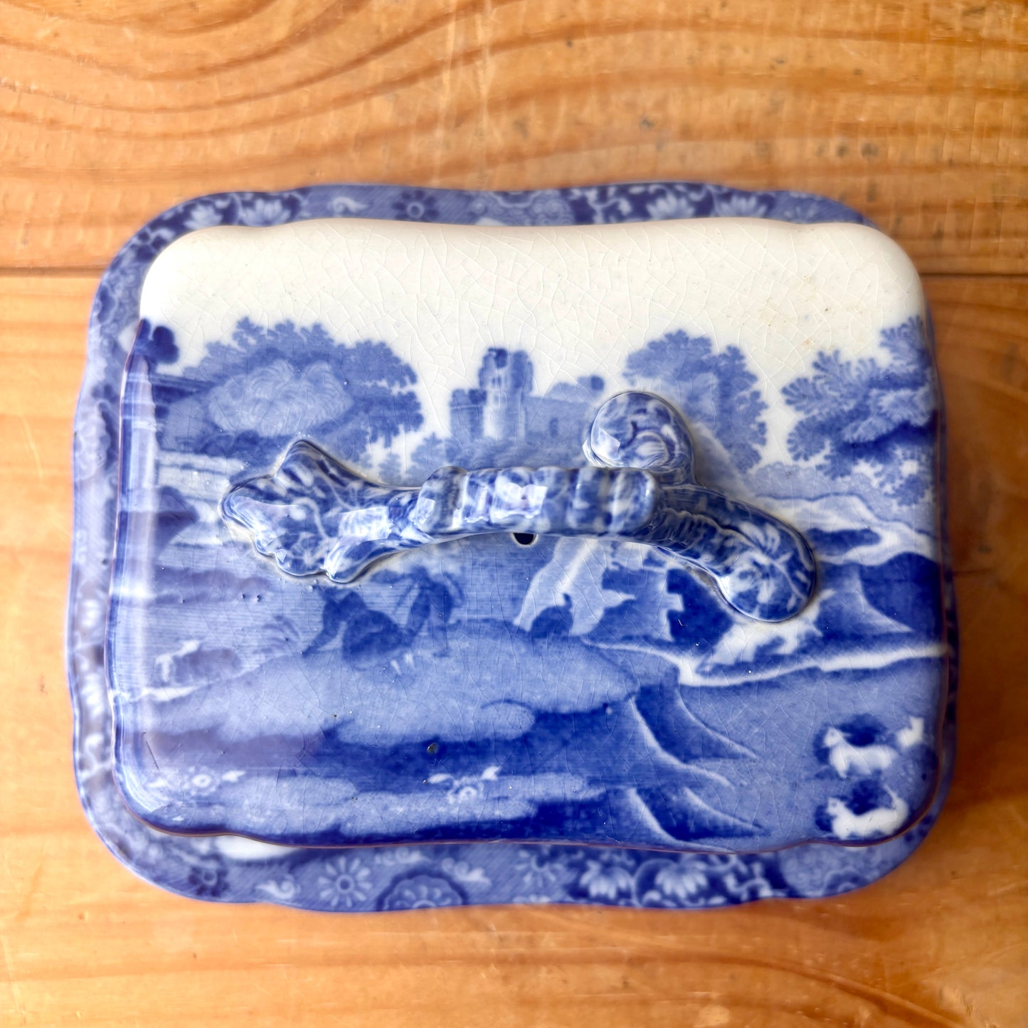 Vintage Blue & White Cheese Dish