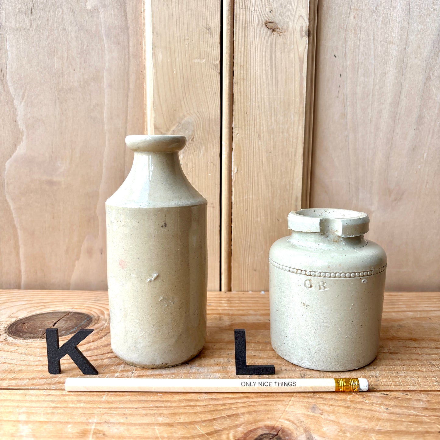 Small vintage stoneware bottles