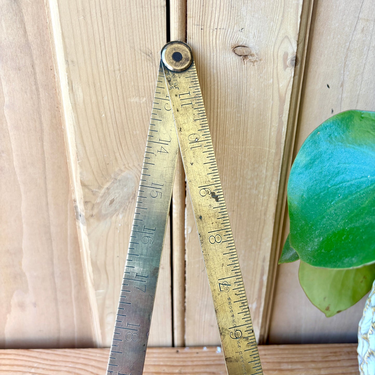 Vintage Solid Brass Folding Rule