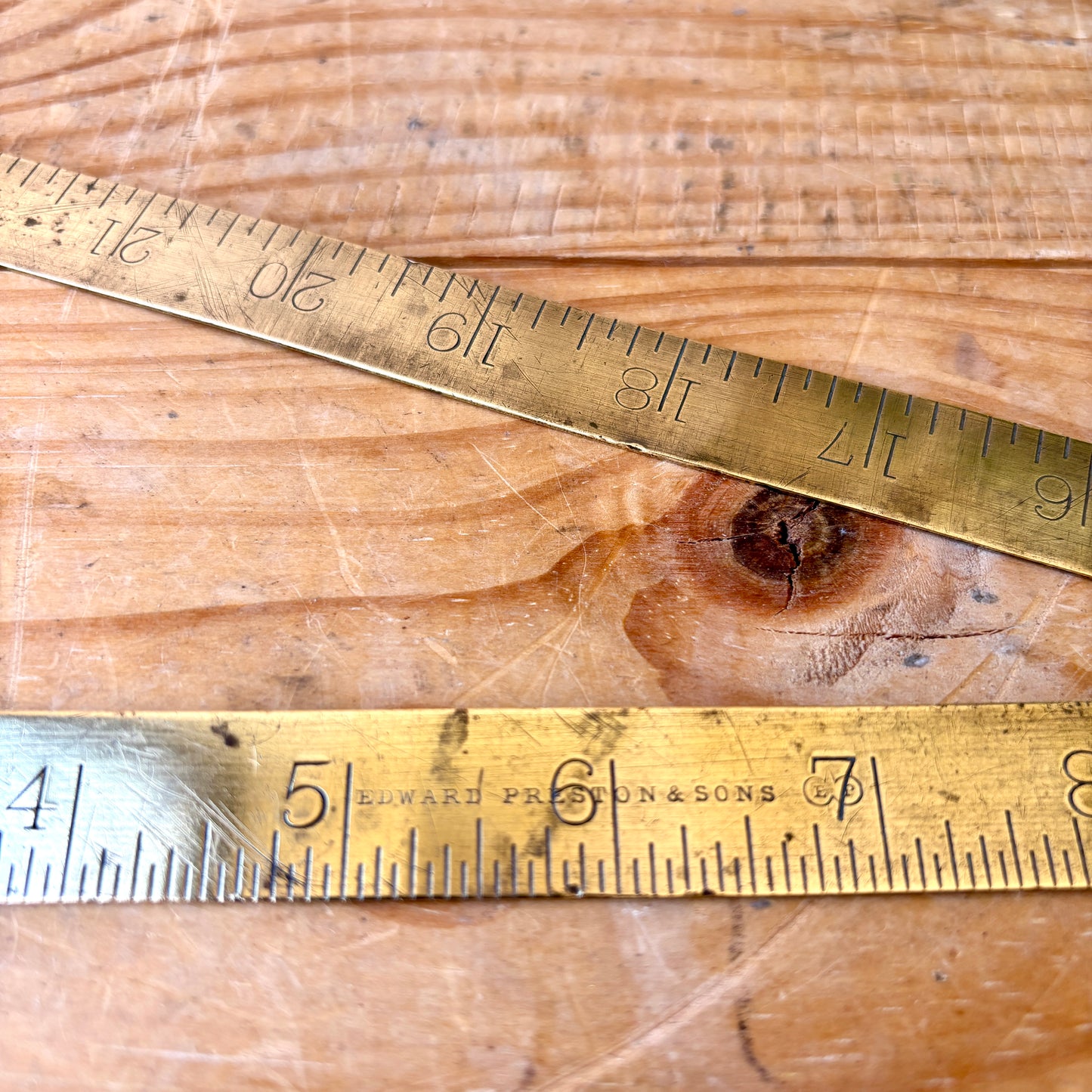 Vintage Solid Brass Folding Rule